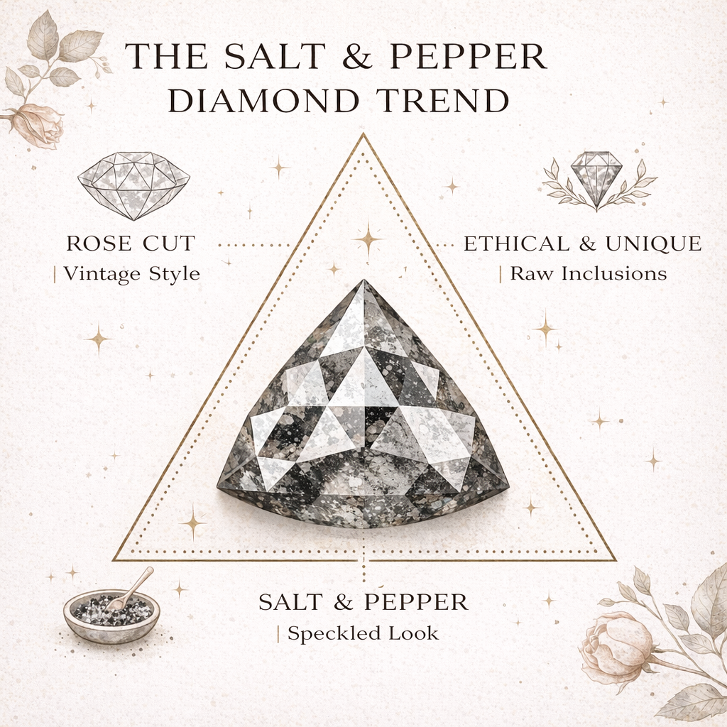 Why Triangle Rose Cut Salt and Pepper Diamonds Are Trending in 2025