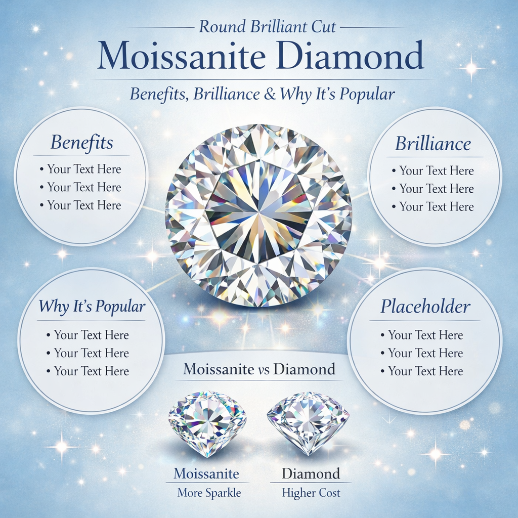 Round Brilliant Cut Moissanite Diamond — Benefits, Brilliance & Why It’s Popular