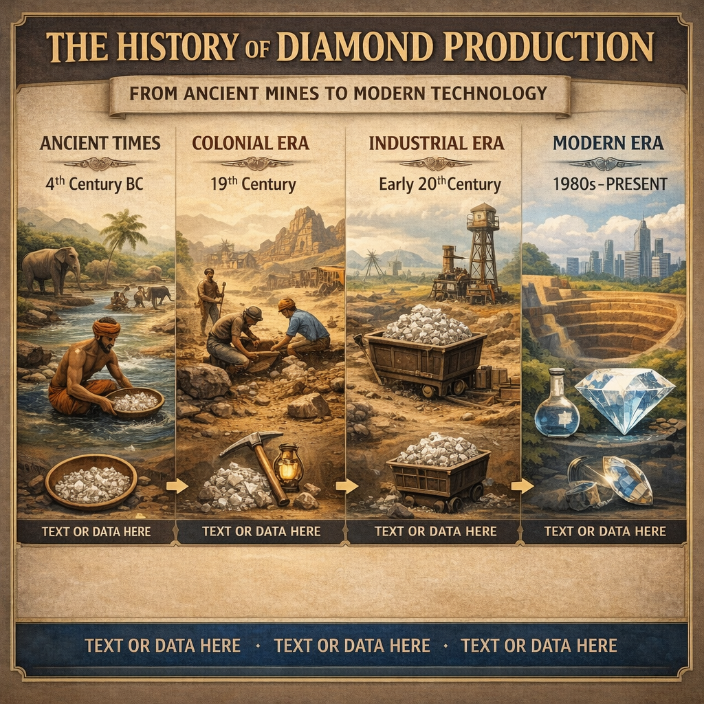 The History of Diamond Production: From Ancient Mines to Modern Technology