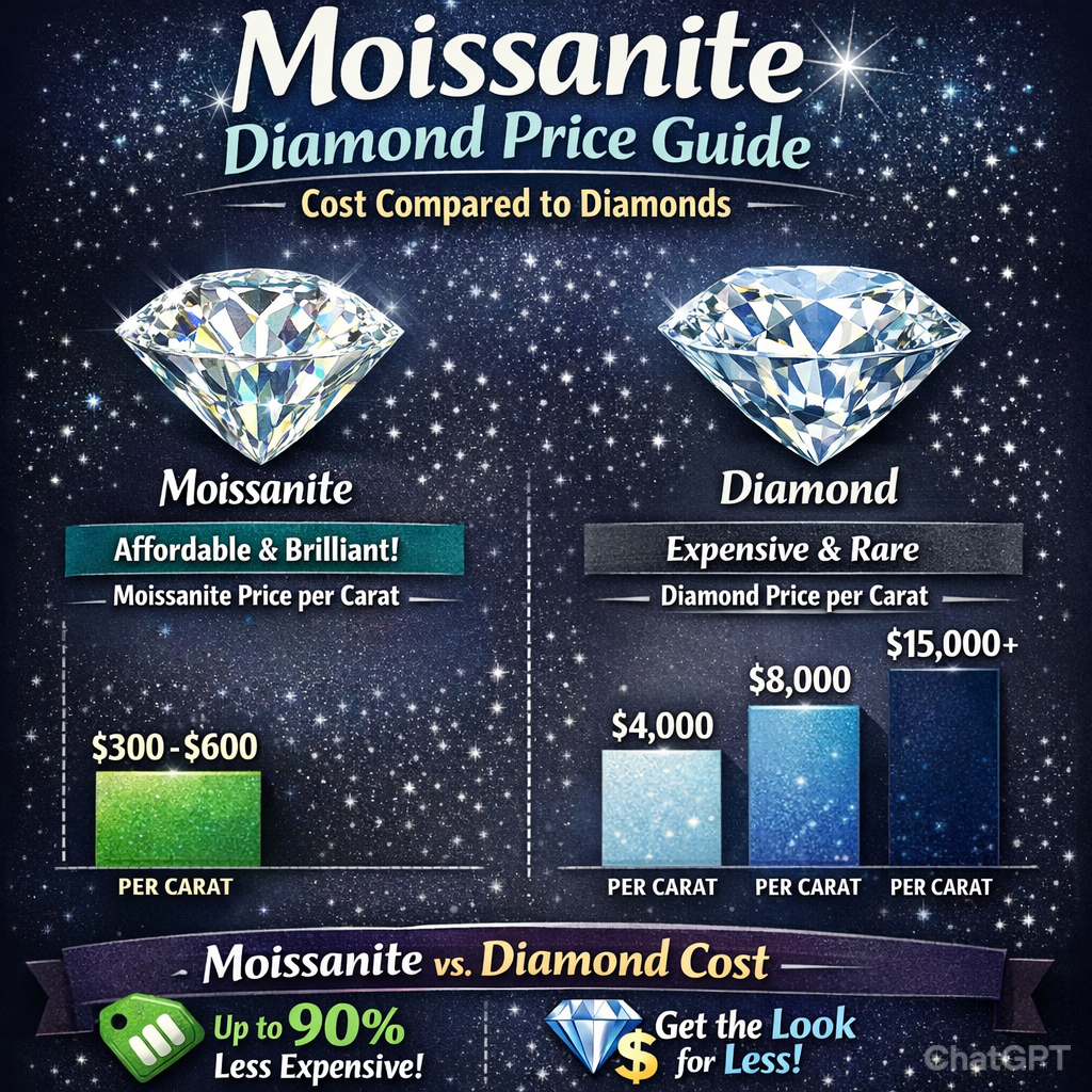 Moissanite Diamond Price Guide: Cost Compared to Diamonds