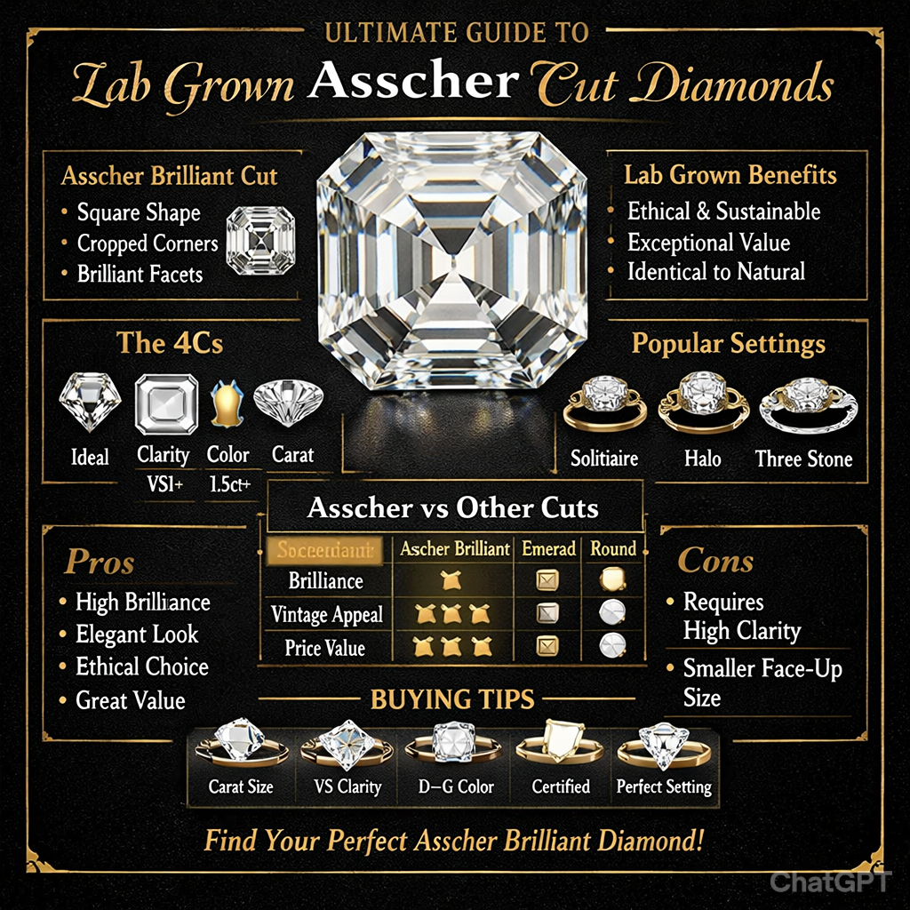 Ultimate Guide to Lab Grown Asscher Brilliant Cut Diamonds