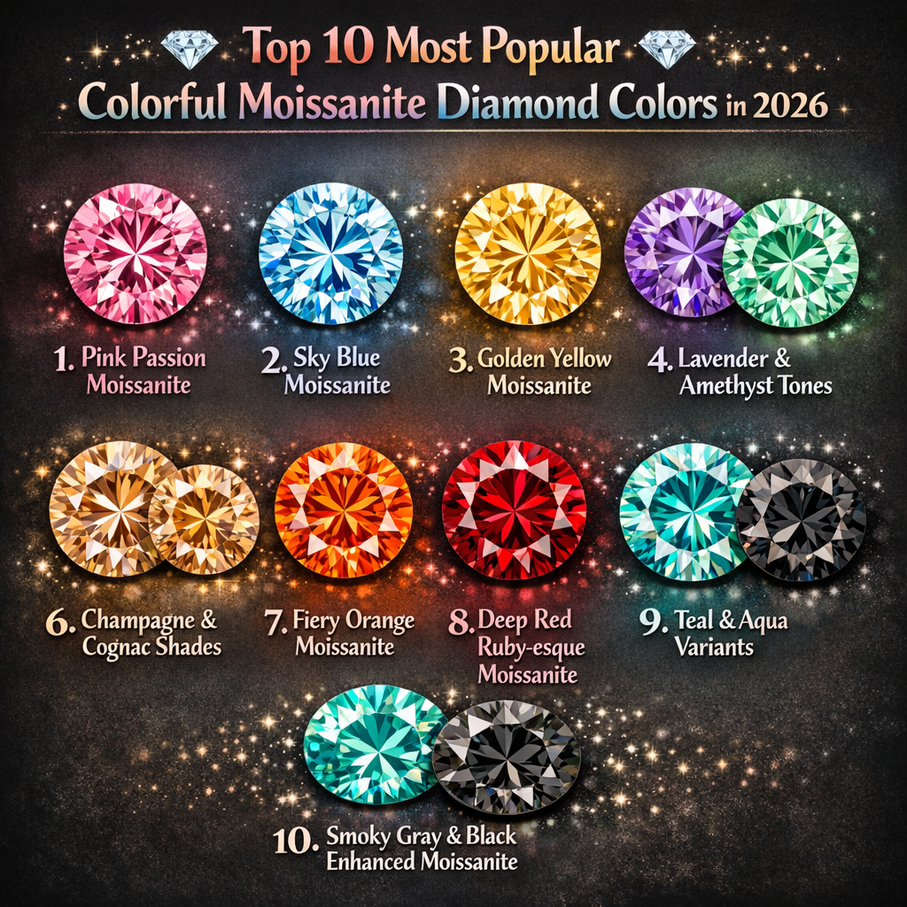 Top 10 Most Popular Colorful Moissanite Diamond Colors in 2026