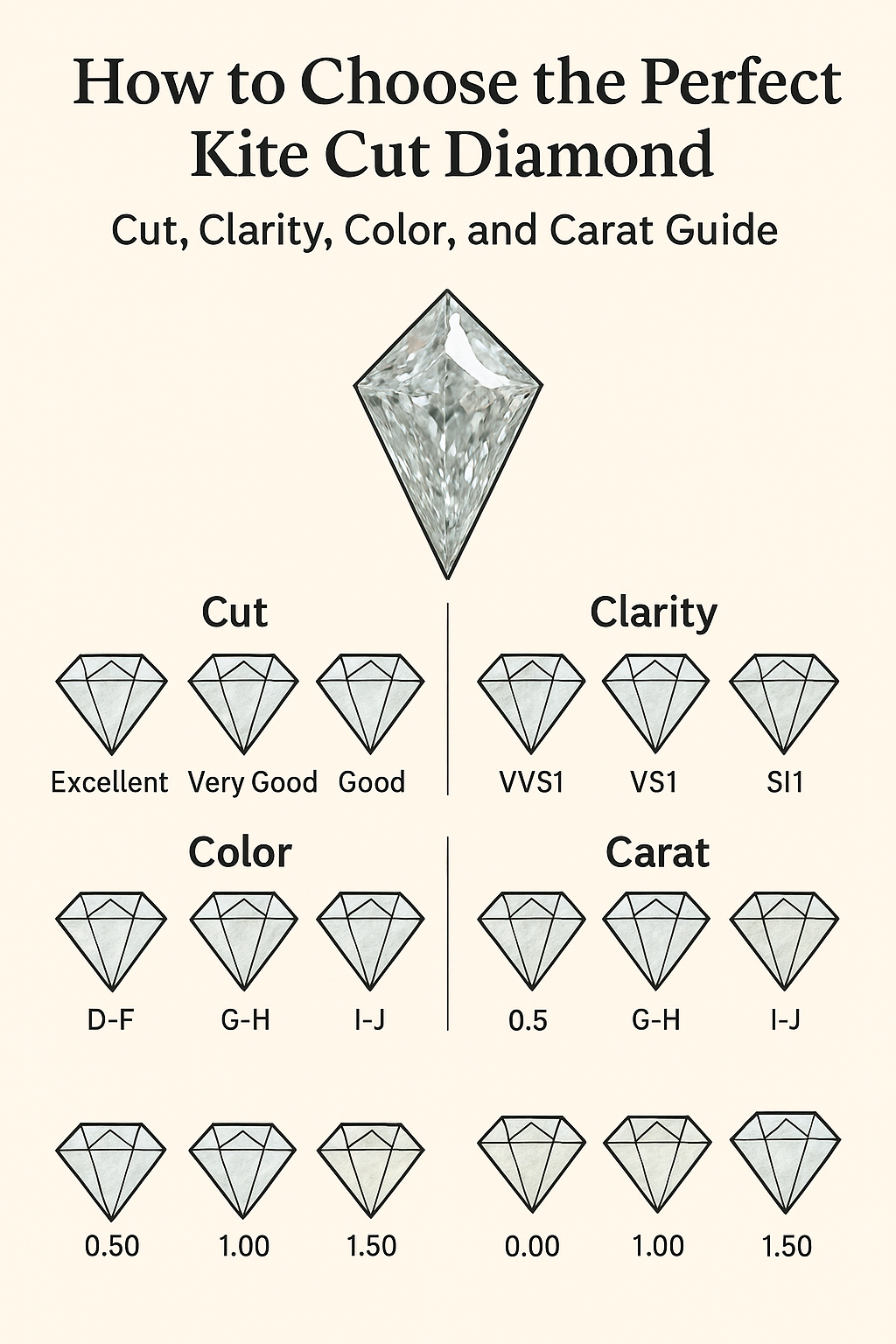 How to Choose the Perfect Kite Cut Diamond: Cut, Clarity, Color, and Carat Guide