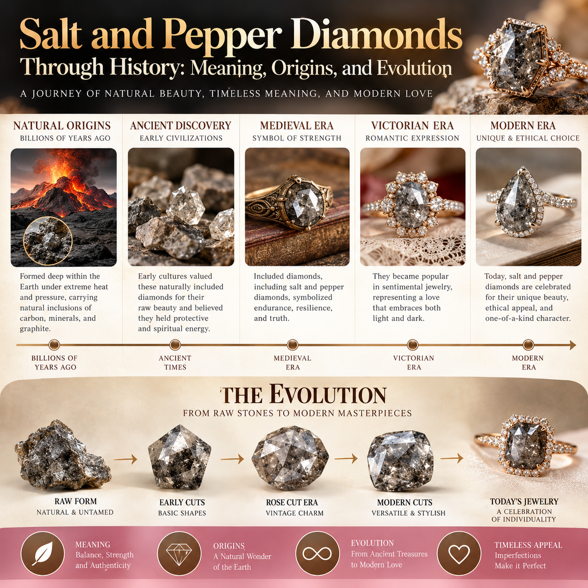 Salt and Pepper Diamonds Through History: Meaning, Origins, and Evolution