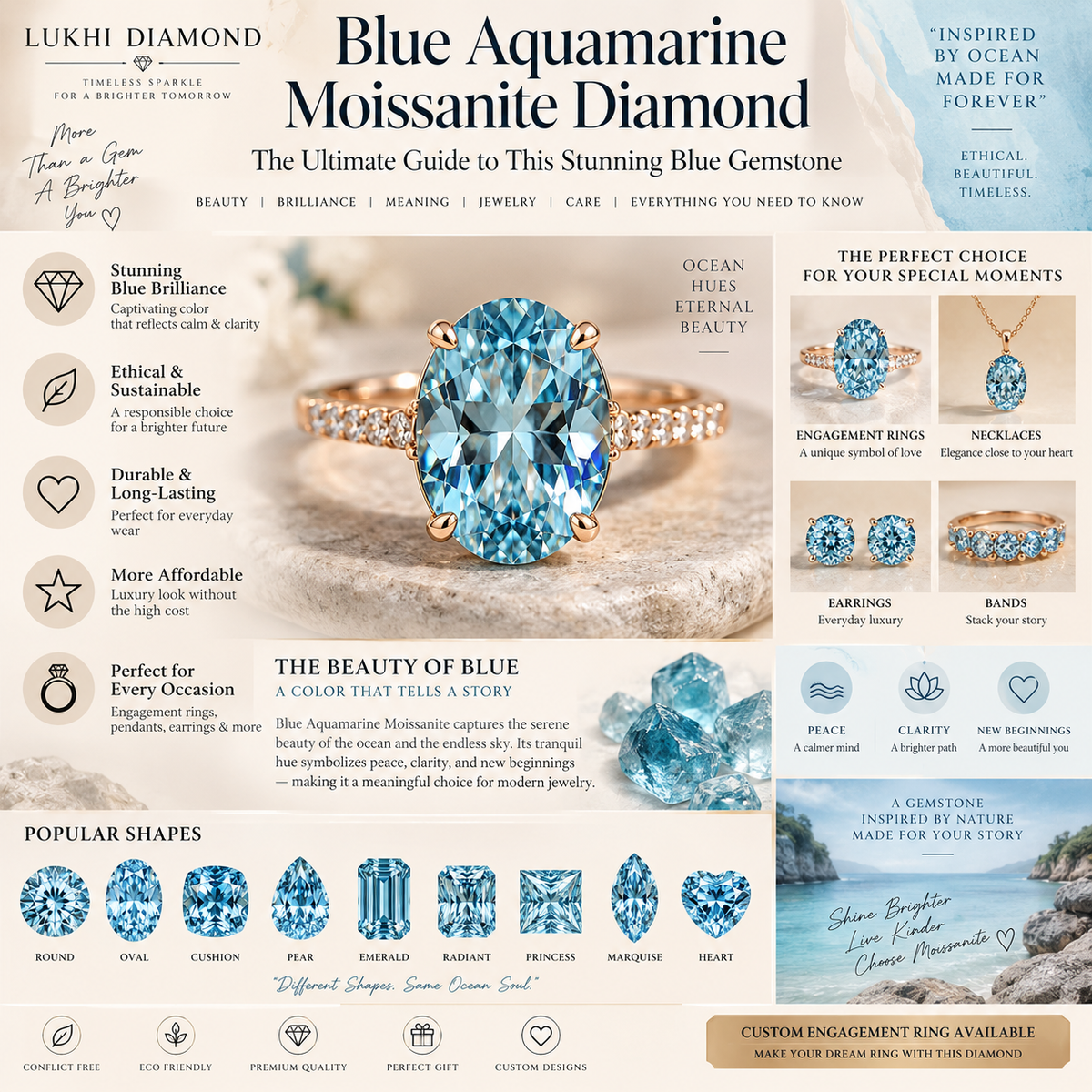 Blue Aquamarine Moissanite Diamond: The Ultimate Guide to This Stunning Blue Gemstone