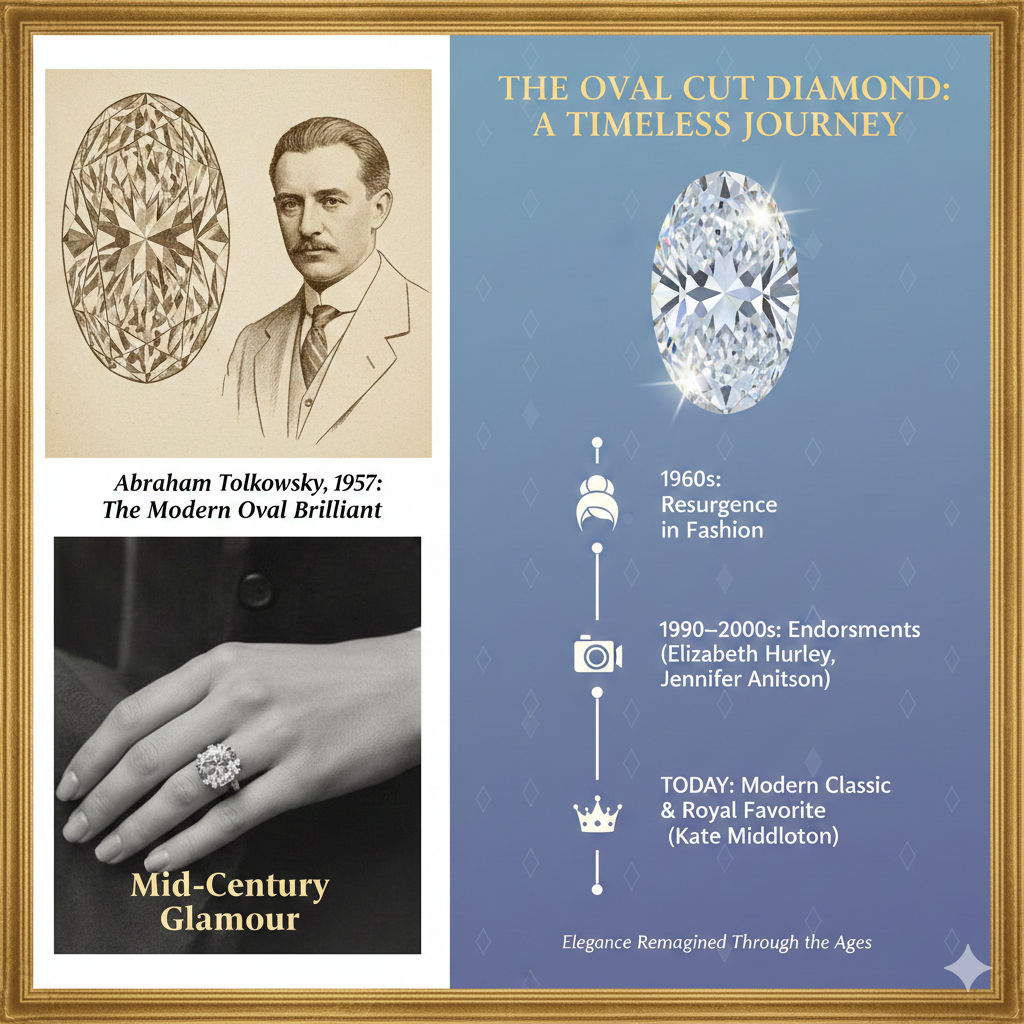 History of the Oval Cut Diamond and Its Popularity Over Time