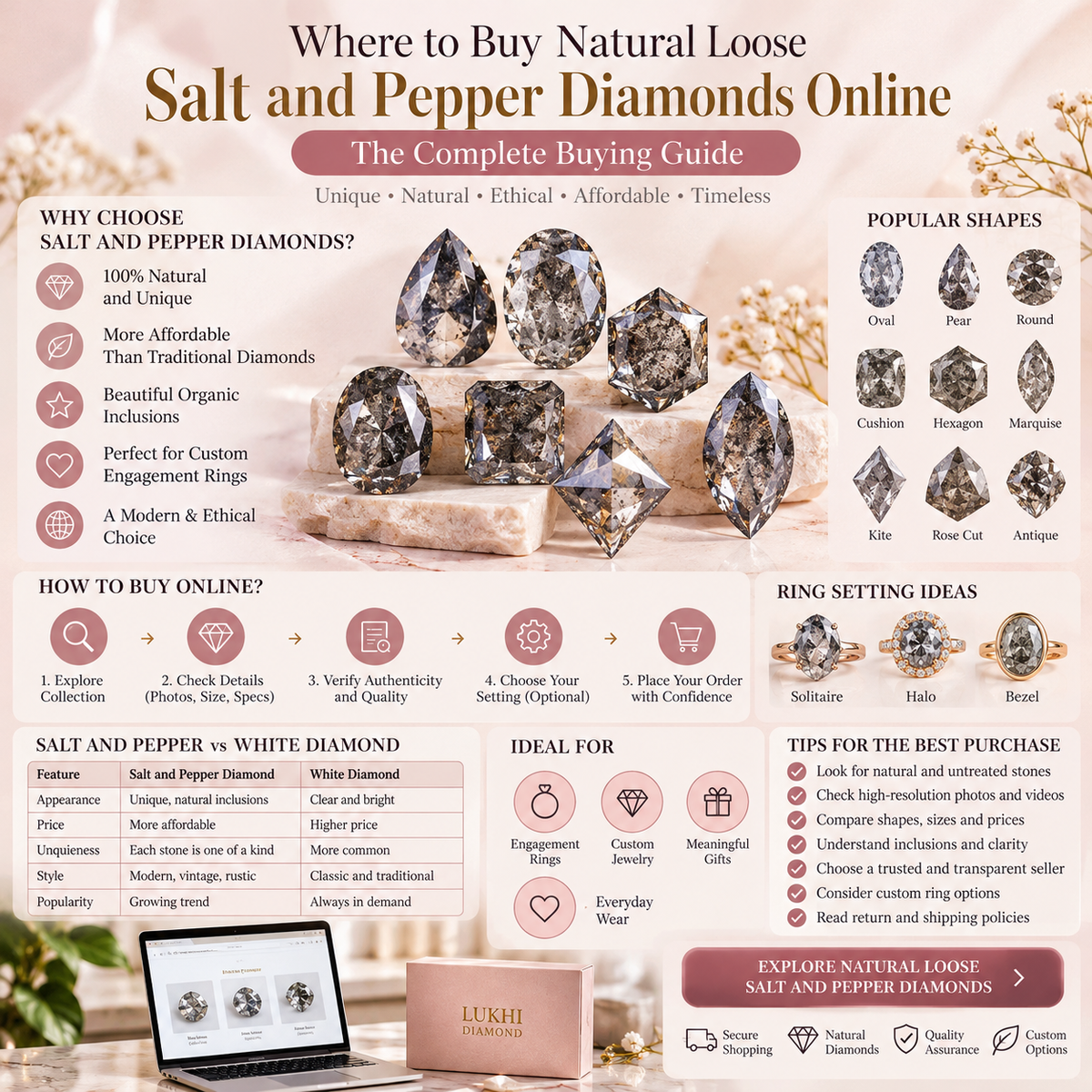Where to Buy Natural Loose Salt and Pepper Diamonds Online: The Complete Buying Guide