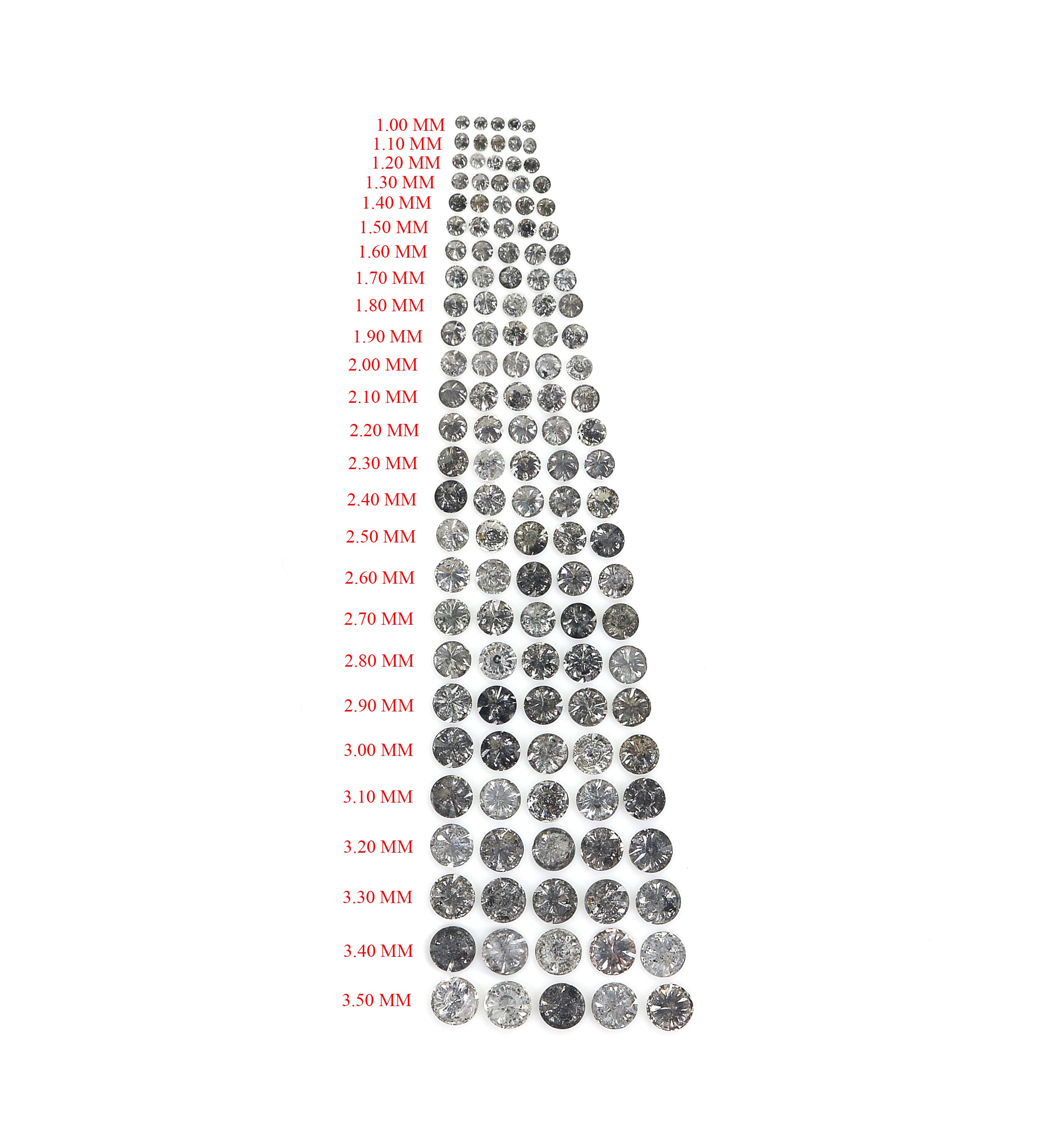 Natural Loose Round Brilliant Cut Salt And Pepper Diamond Black Grey Color Round Diamond Low Price 1.00 to 3.50 MM Round Shape Diamond Q90