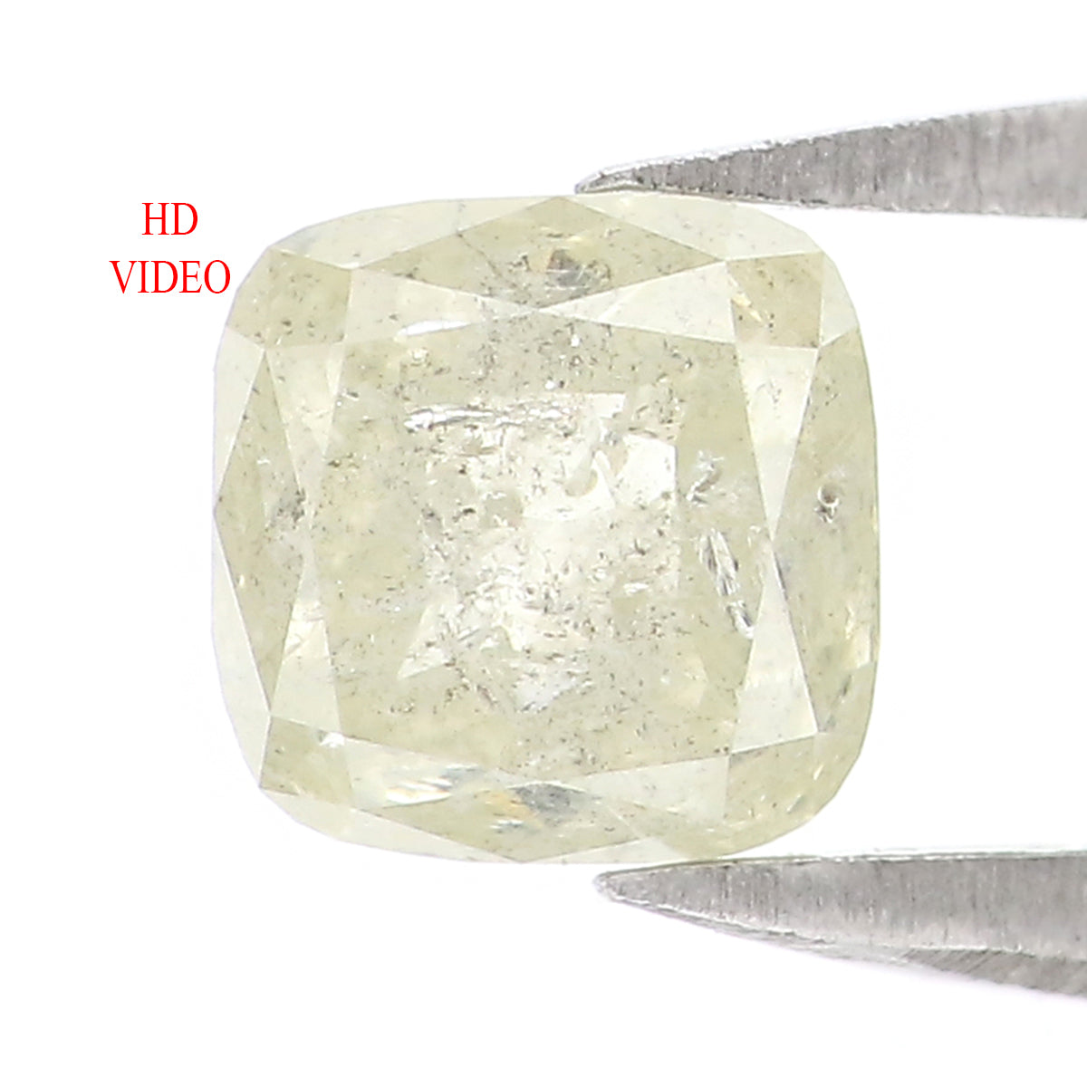 1.06 CT Natural Loose Cushion Shape Diamond Salt And Pepper Cushion Rose Cut Diamond 5.20 MM Natural Cushion Shape Grey Color Diamond QL5910