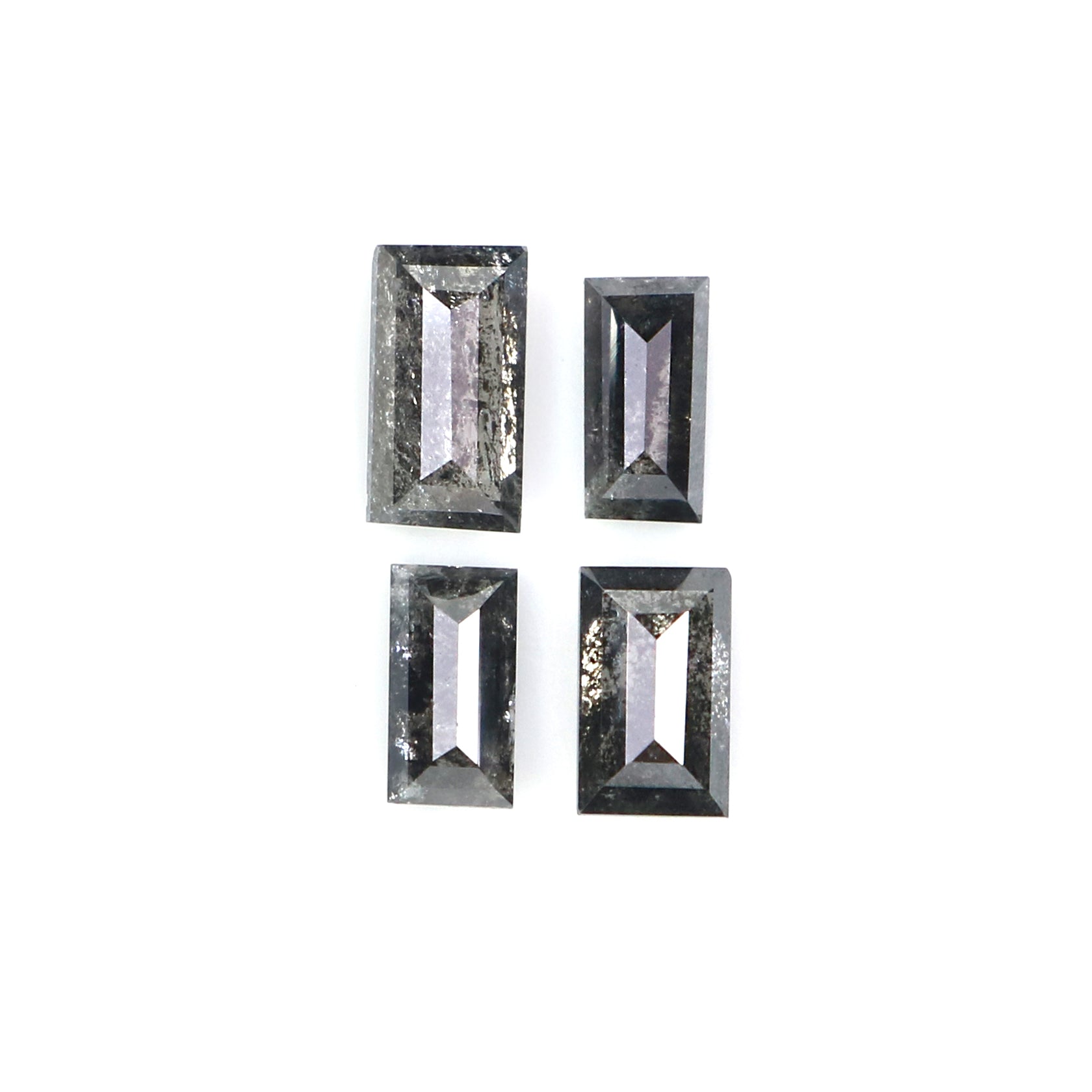 0.59 CT Natural Loose Baguette Shape Diamond Salt And Pepper Baguette Diamond 4.75 MM Natural Black Grey Baguette Rose Cut Diamond LQ2815