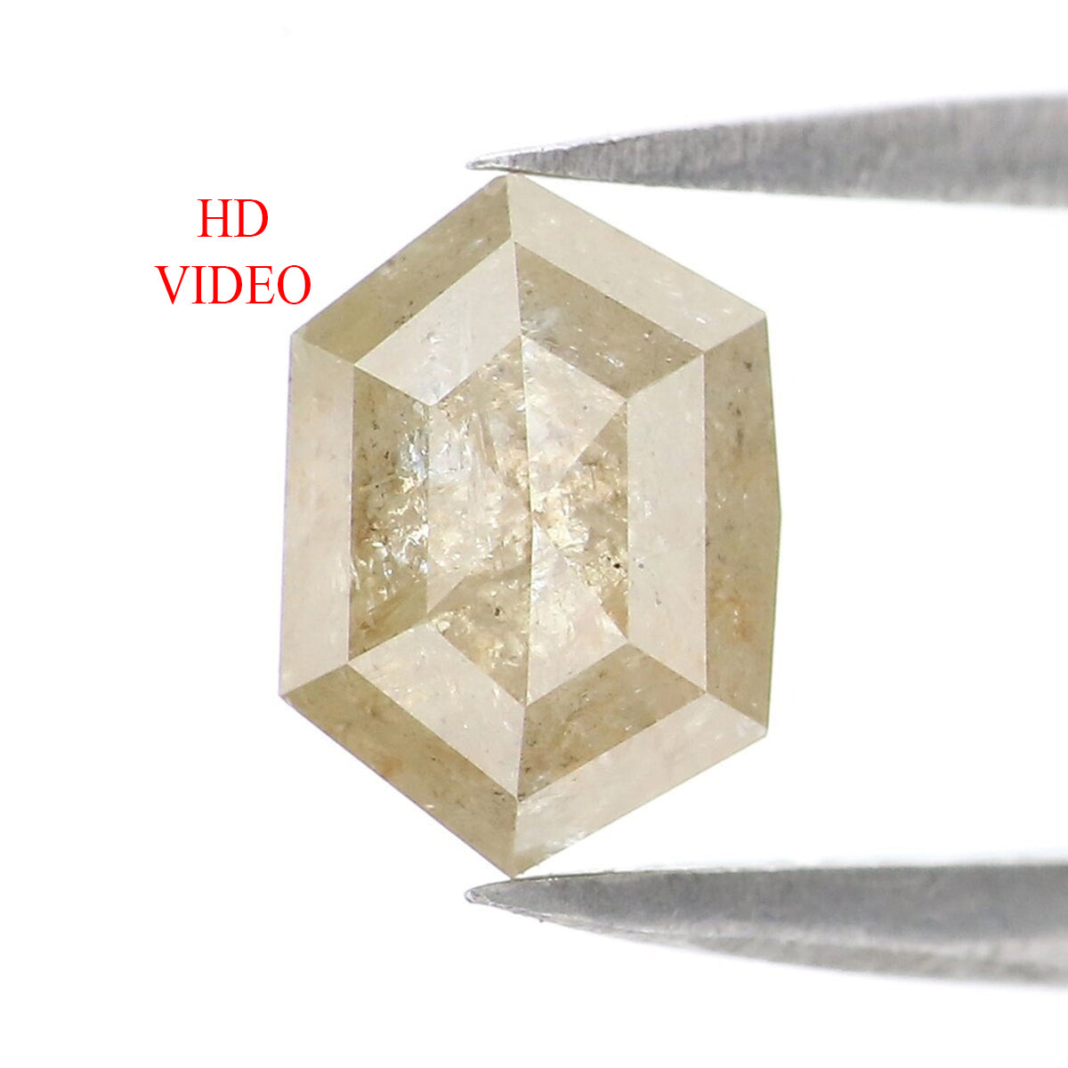 Natural Loose Hexagon Diamond Grey Yellow Color 1.51 CT 7.80 MM Hexagon Shape Rose Cut Diamond KR1613