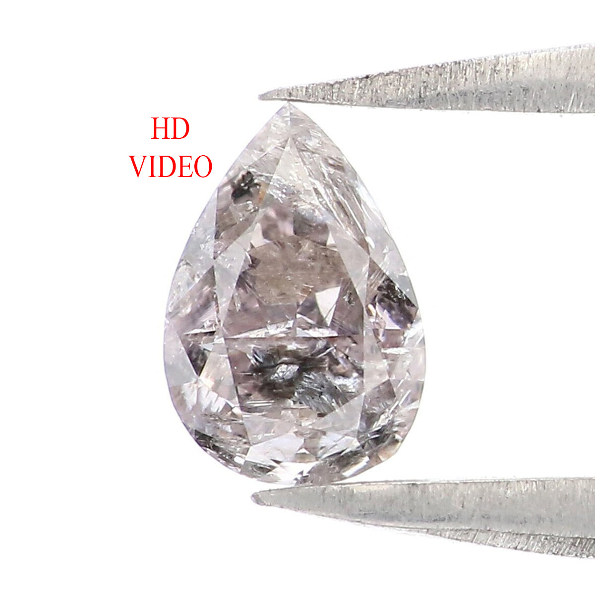 Natural Loose Pear Salt And Pepper Grey Color Diamond  0.39 CT 5.90 MM Pear Shape Rose Cut Diamond KR861