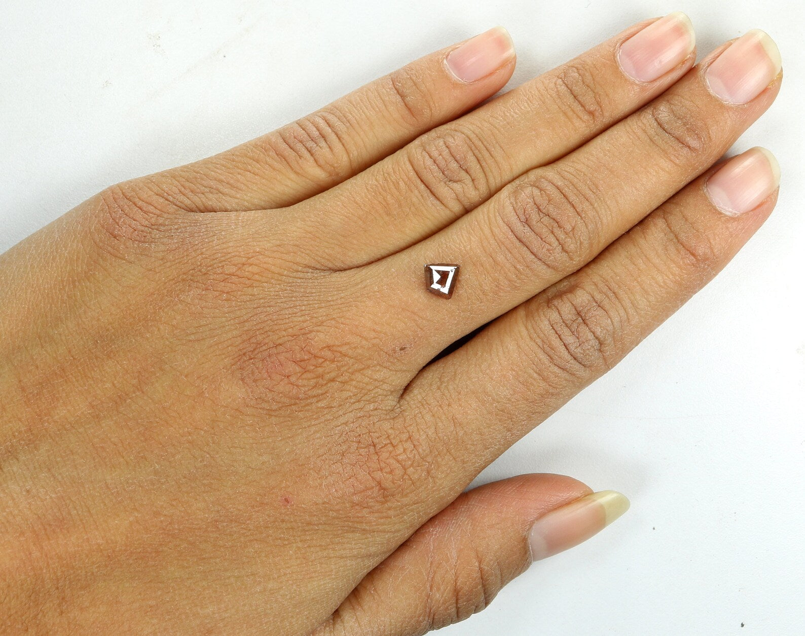 0.78 Ct Natural Loose Shield Shape Diamond Brown Color Shield Cut Diamond 6.80 MM Natural Loose Diamond Brown Shield Rose Cut Diamond N8232