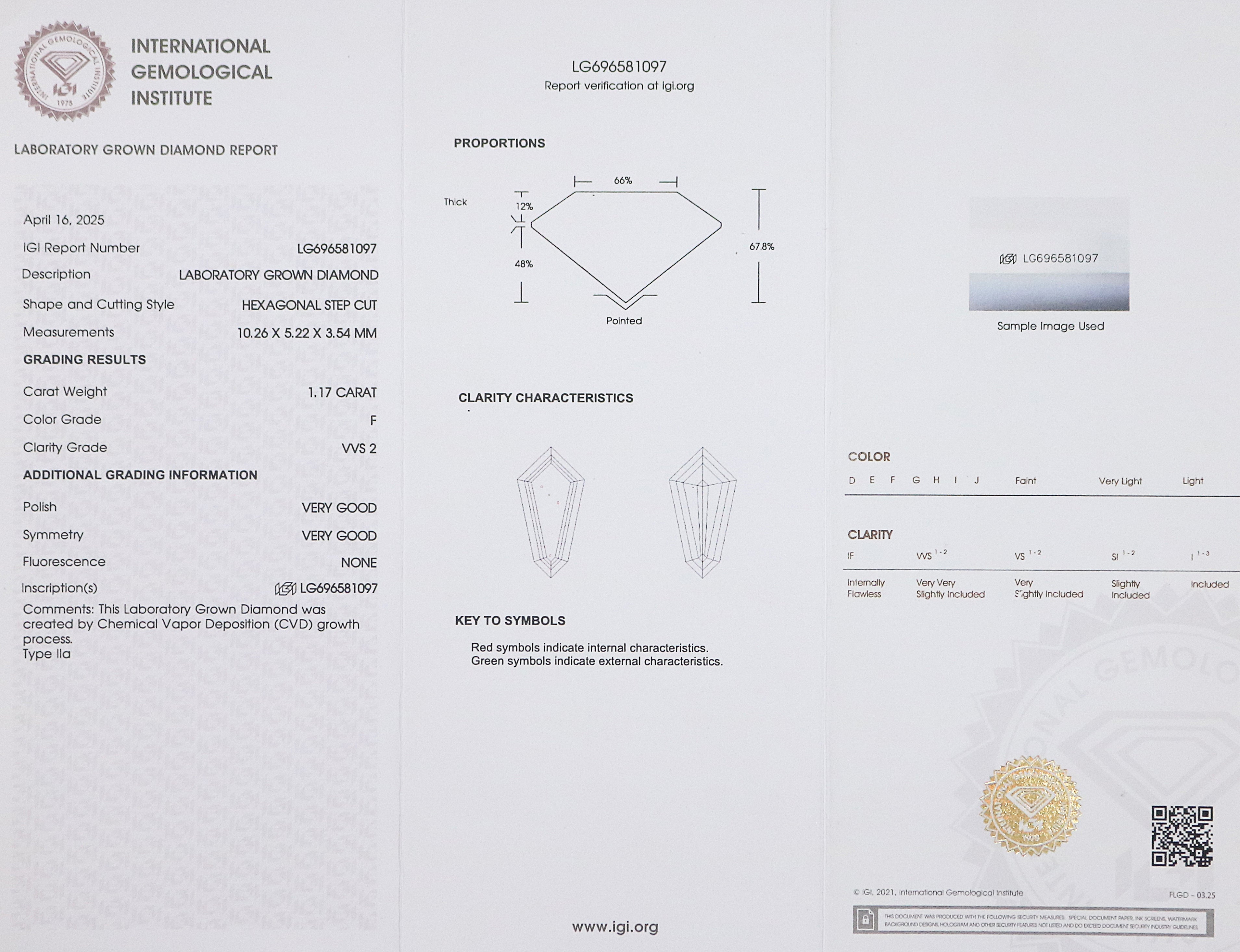 1.17 CT IGI Certified Shield Brilliant Cut Diamond White -F Color VVS2 Clarity Diamond Lab Grown Diamond Lab Created Diamond Shield Diamond L3323