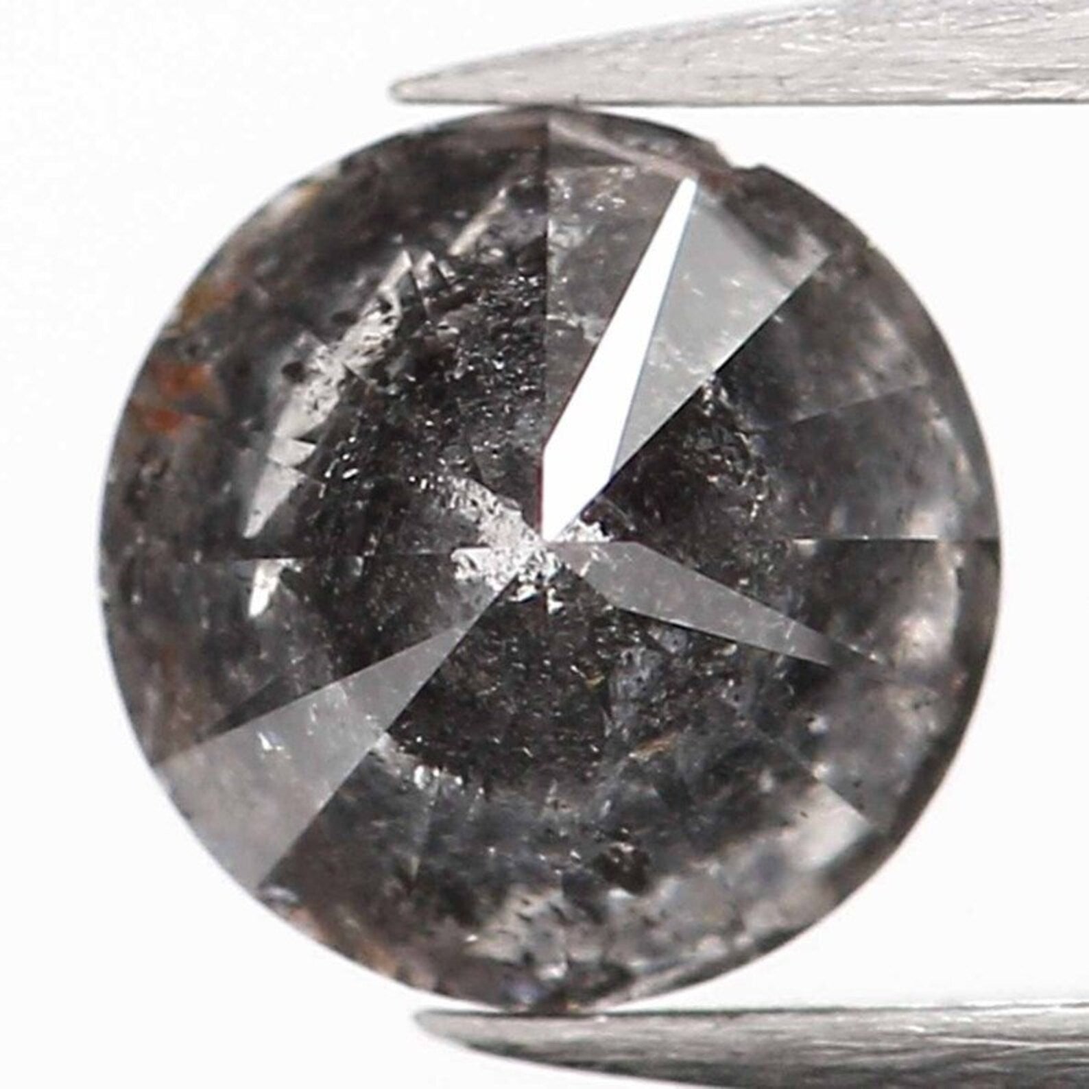 0.54 CT Natural Loose Round Shape Diamond Salt And Pepper Round Diamond 4.80 MM Natural Black Grey Color Round Brilliant Cut Diamond NQ800