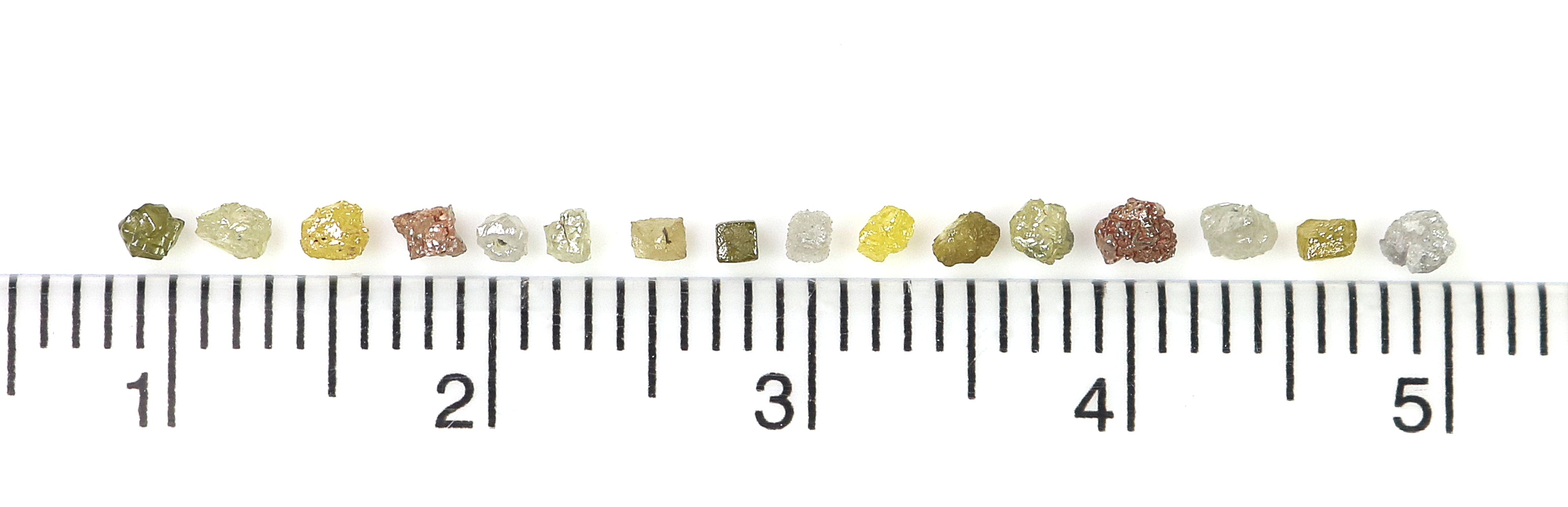 Natural Loose Diamond Rough Fancy Mix Color 1.60 to 2.40 MM 2.00 Ct Lot Q84