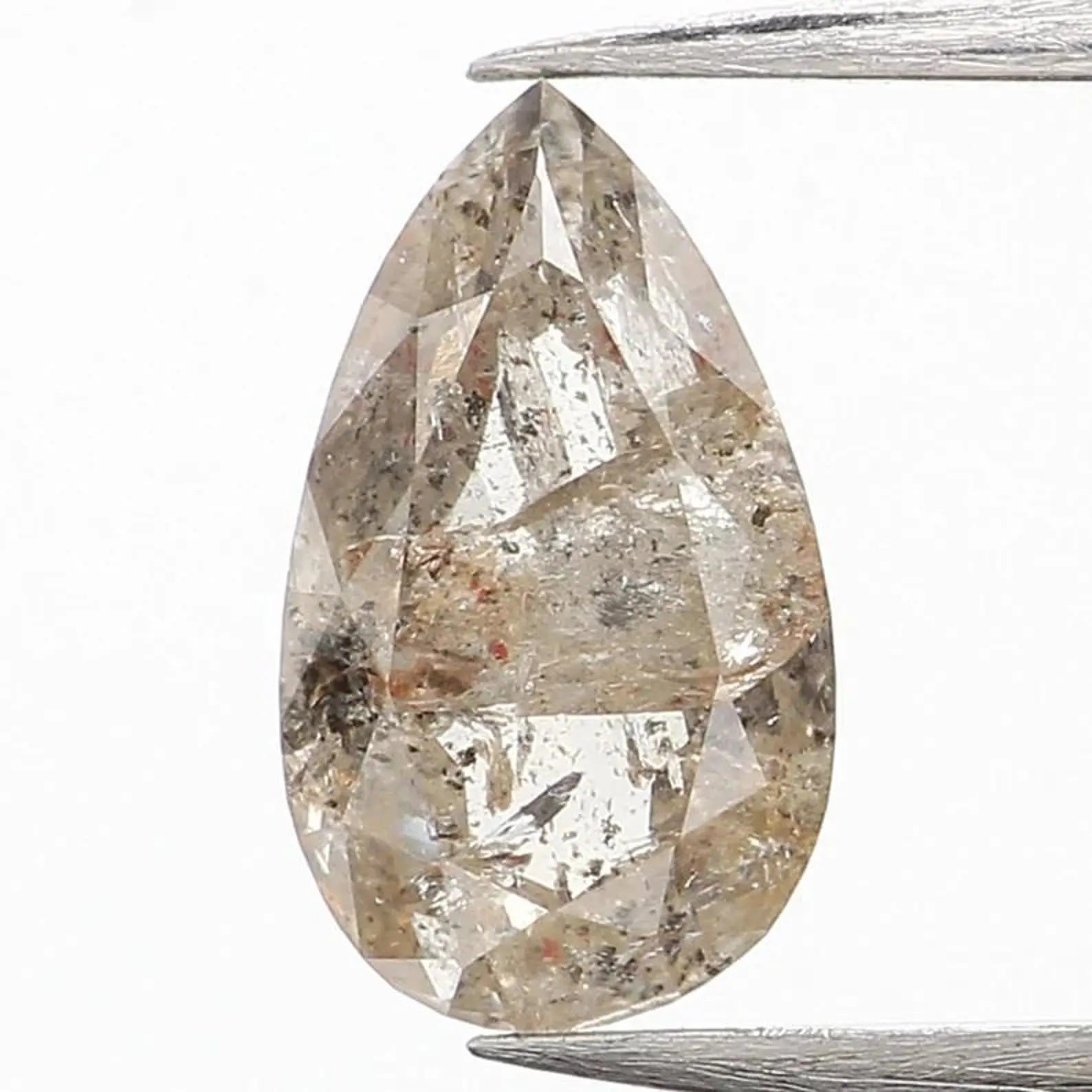 0.42 CT Natural Loose Pear Shape Diamond Grey Color Pear Cut Diamond 6.55 MM Natural Loose Grey Color Diamond Pear Rose Cut Diamond NQ913