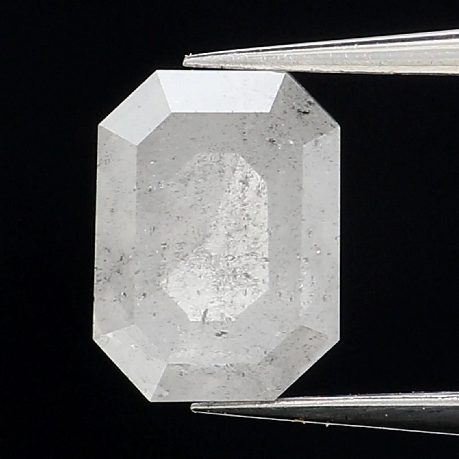 0.57 CT Natural Loose Emerald Shape Diamond Grey Color Emerald Cut Diamond 5.55 MM Natural Loose Grey Color Emerald Rose Cut Diamond NQ541