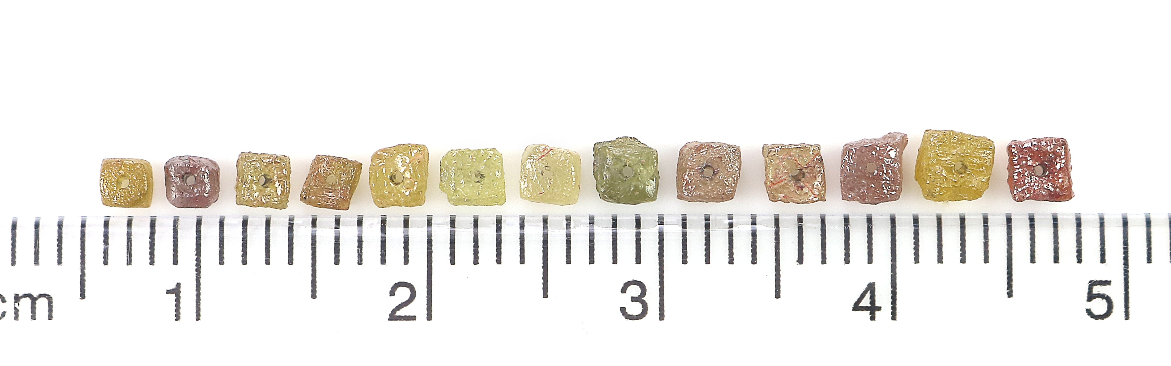 Natural Loose Rough Cube Diamond Mix Color Bead Cut Diamond 2.00 To 3.00 MM 1.00 Ct Lot Uncut Drilled Bead Rough Irregular Cut Diamond Q128