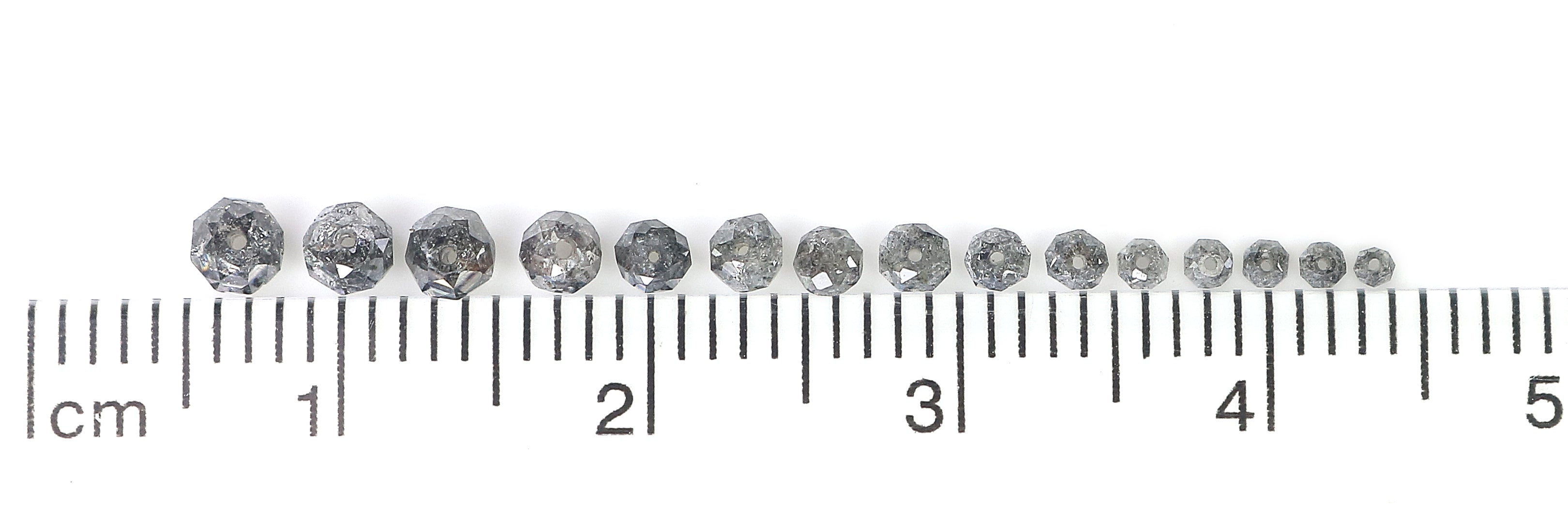 1.00 Ct scoop Natural Loose Bead Shape Diamond Salt And Pepper Bead Cut Diamond 1.50 to 3.10 MM Natural Black Grey Color Bead Diamond Q53