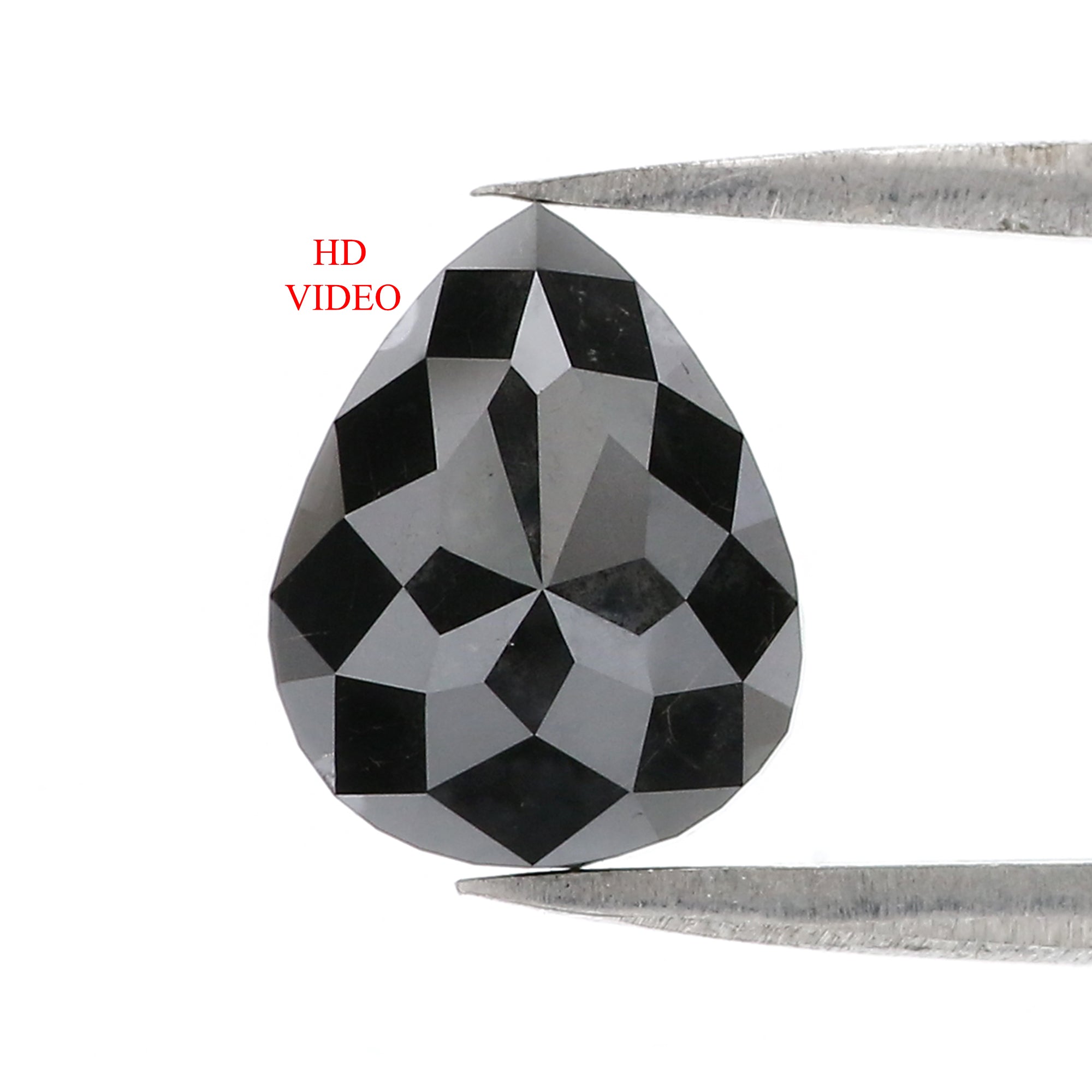 2.75 CT Natural Loose Pear Shape Diamond Black Color Pear Cut Diamond 10.30 MM Natural Loose Diamond Black Color Pear Rose Cut Diamond QL3107