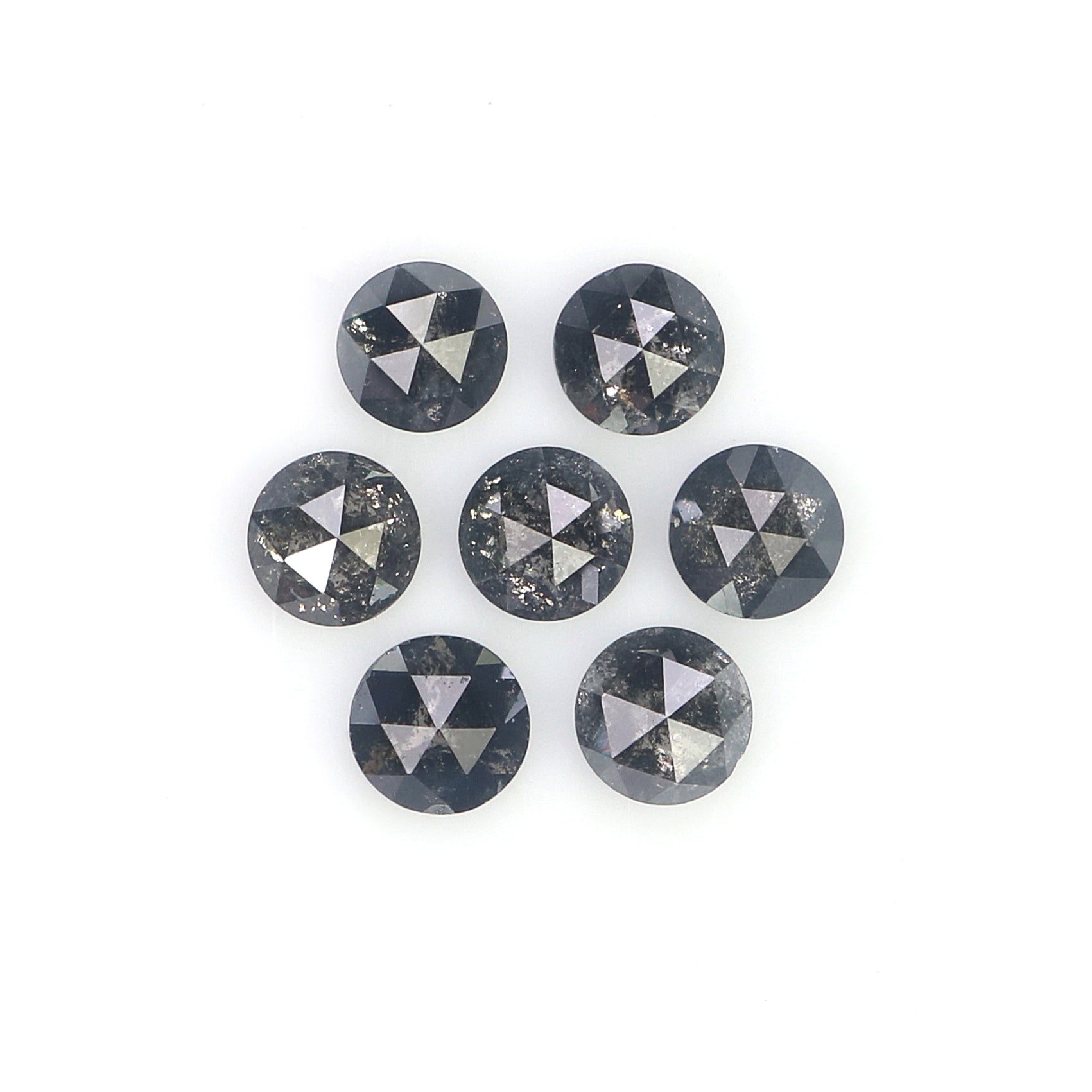 1.11 Ct Natural Loose Round Rose Cut Diamond Salt And Pepper Round Cut Diamond 3.10 MM Natural Black Grey Color Round Rose Cut Diamond L6226