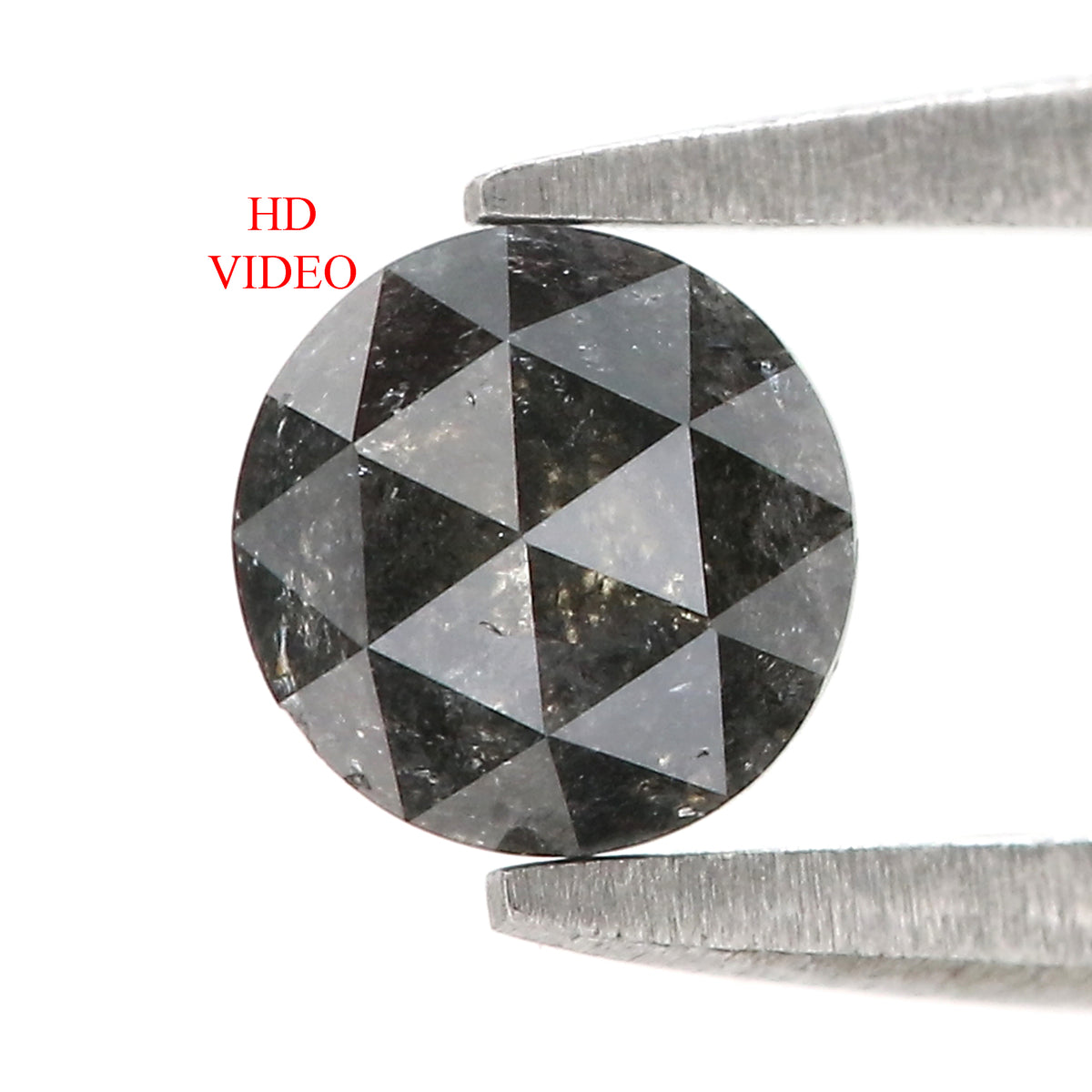 0.70 Ct Natural Loose Round Shape Diamond Salt And Pepper Round Cut Diamond 5.10 MM Natural Black Gray Color Round Rose Cut Diamond NQ1514