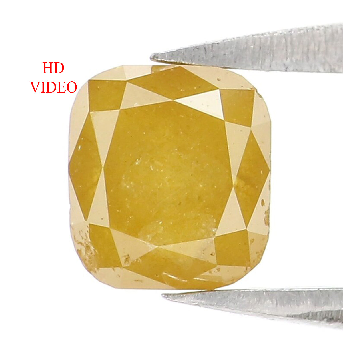 Natural Loose Cushion Yellow Color Diamond 0.94 CT 5.28 MM Cushion Shape Rose Cut Diamond L7242