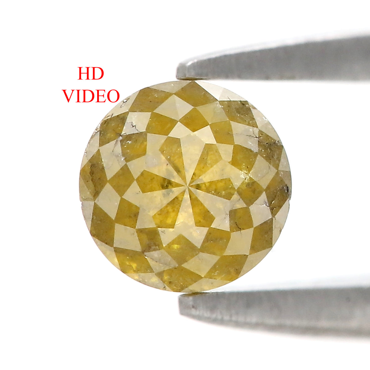 Natural Loose Rose Cut Yellow Green Diamond Color 0.85 CT 5.20 MM Round Rose Cut Shape Diamond KR660