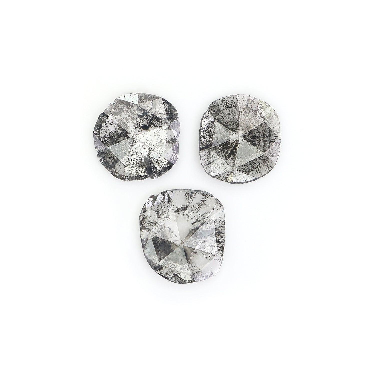 1.02 CT Natural Loose Slice Shape Diamond Salt And Pepper Slice Cut Diamond 7.00 MM Natural Black Grey Diamond Irregular Cut Diamond N2621