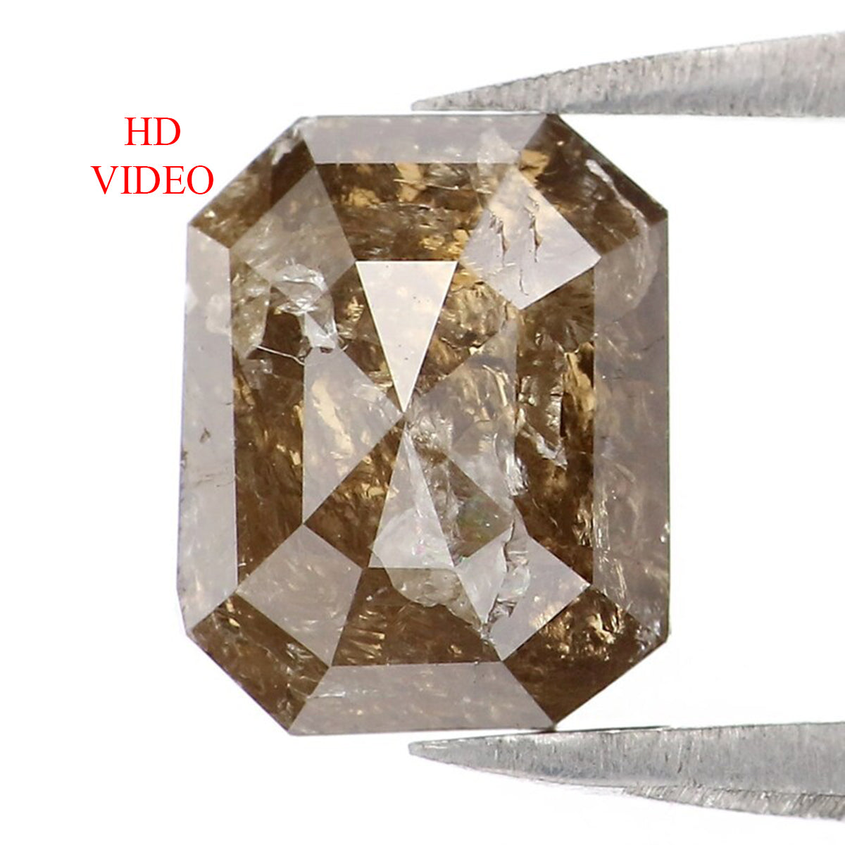 Natural Loose Emerald Diamond Brown Color 1.66 CT 7.90 MM Emerald Shape Rose Cut Diamond L7671