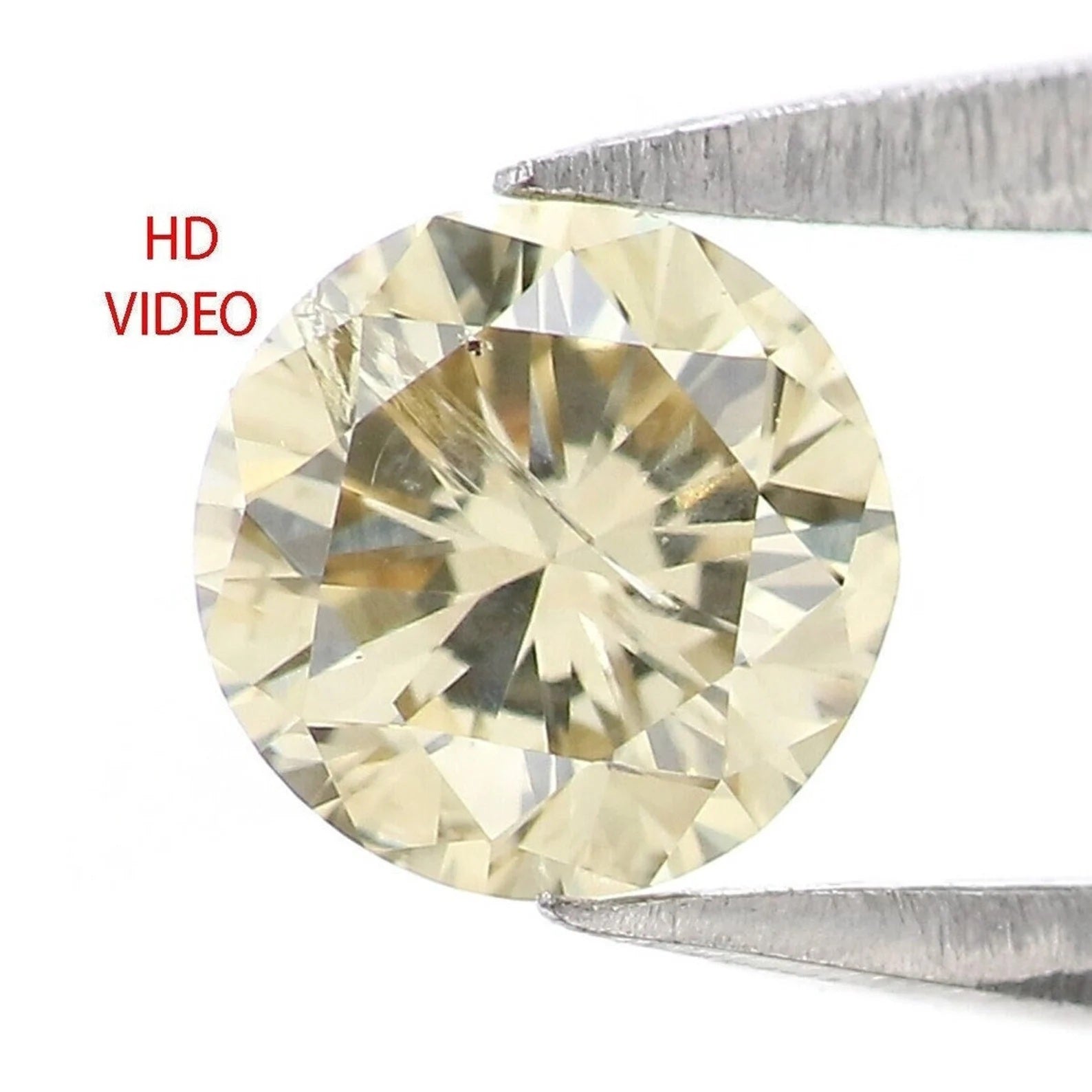 0.38 CT Natural Loose Round Shape Diamond Light Yellow Color Round Diamond 4.55 MM Natural Yellow Color Round Brilliant Cut Diamond QN2180
