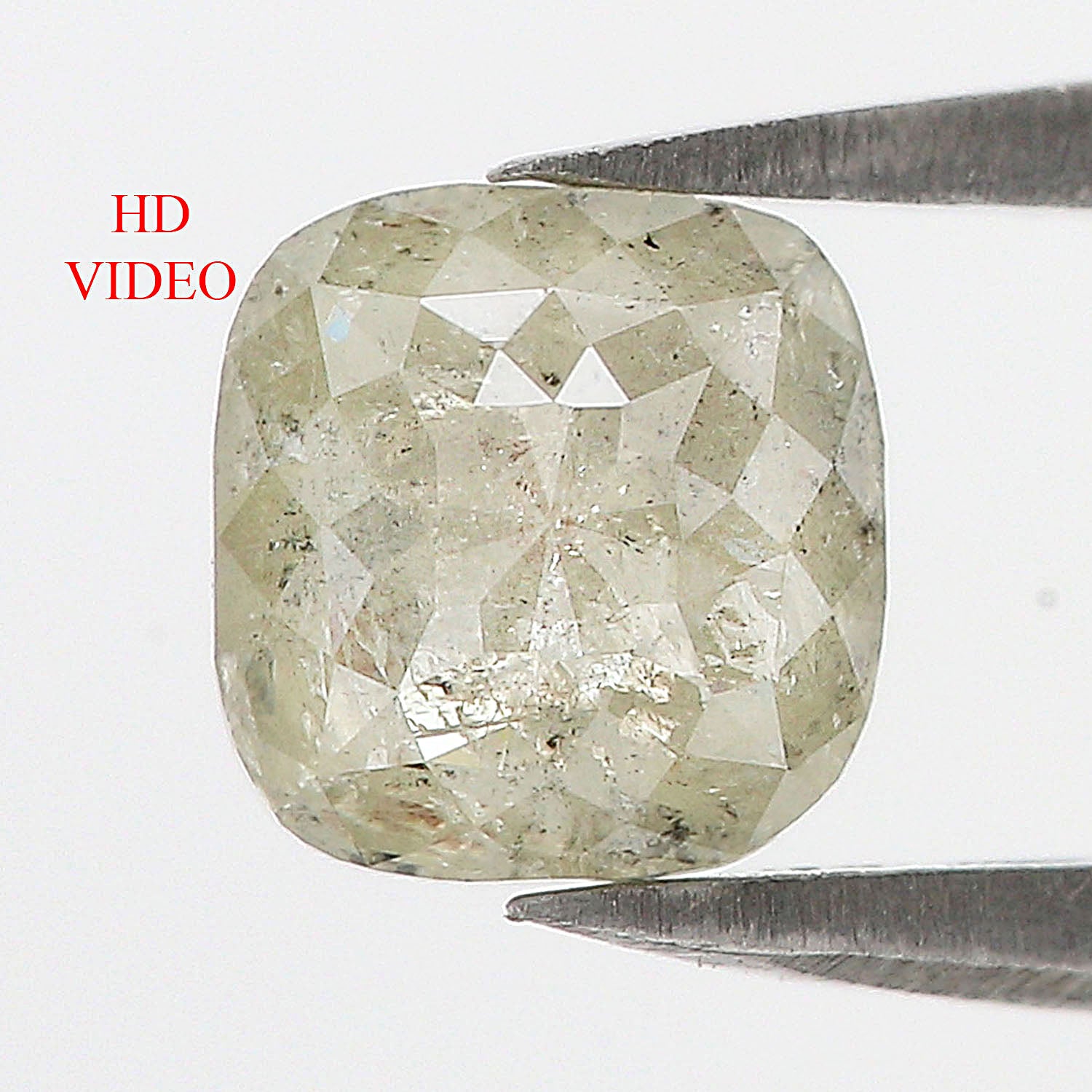 1.44 CT Natural Loose Cushion Shape Diamond Grey Color Cushion Rose Cut Diamond 6.40 MM Natural Cushion Shape Grey Color Diamond QL6437