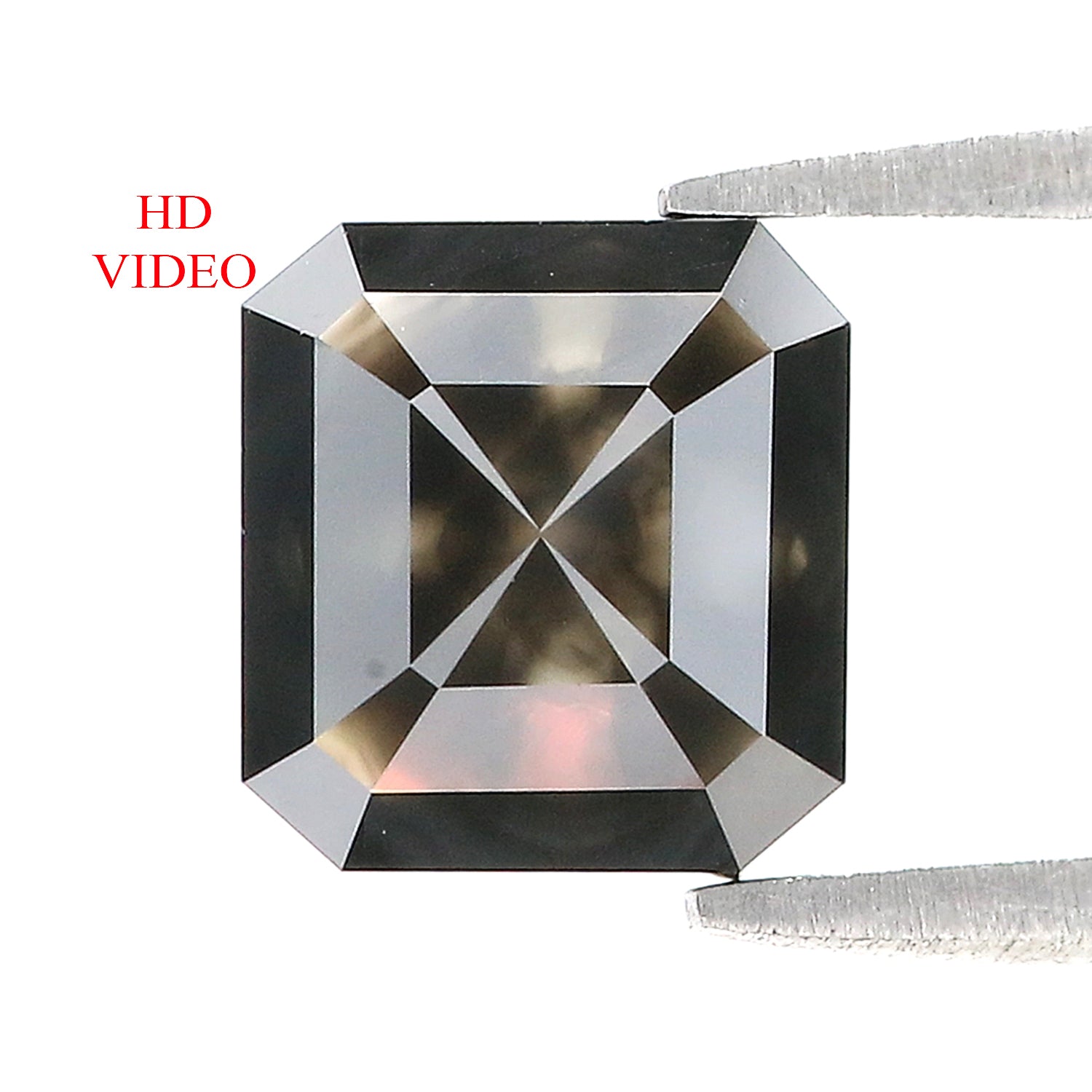 3.05 CT Natural Loose Emerald Shape Diamond Black Color Emerald Cut Diamond 7.90 MM Natural Loose Diamond Emerald Rose Cut Diamond QL9503