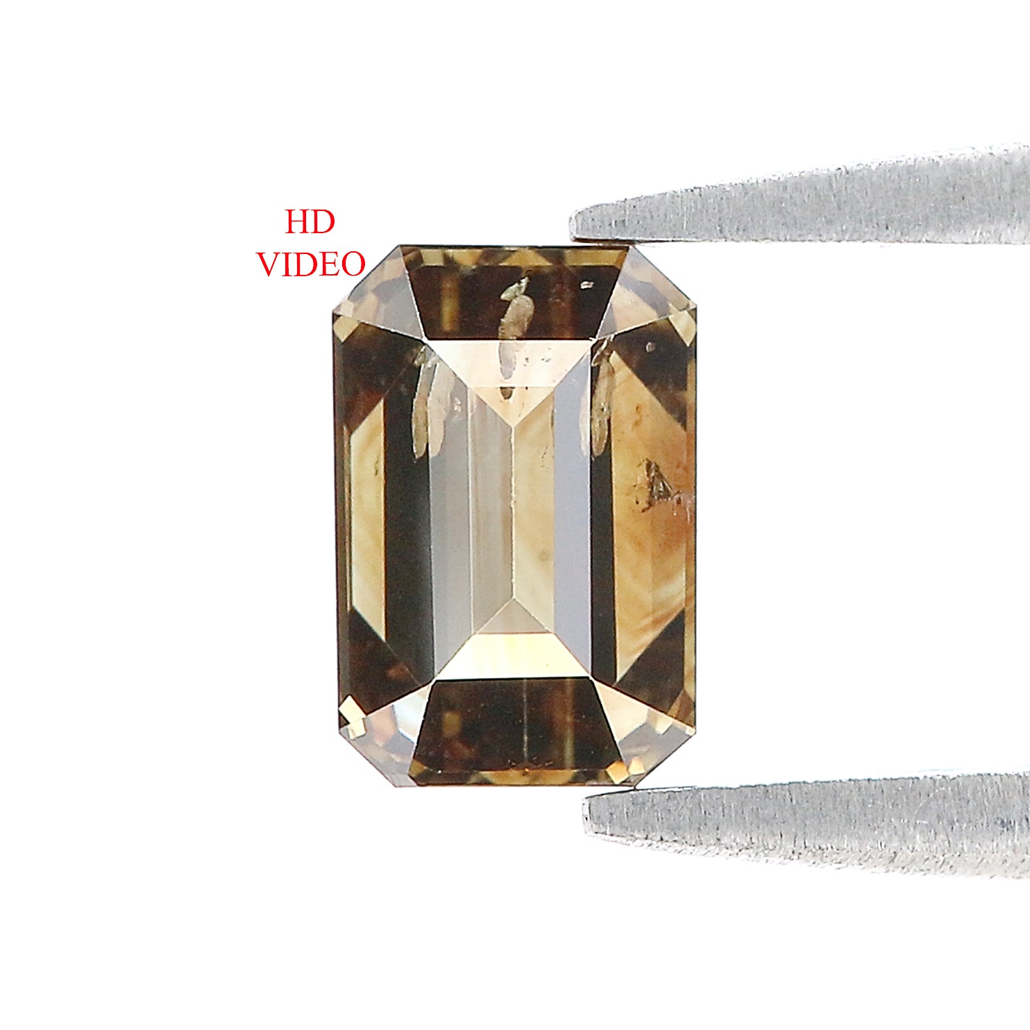 0.96 Ct Natural Loose Emerald Shape Diamond Brown Color Emerald Cut Diamond 6.90 MM Natural Brown Diamond Emerald Rose Cut Diamond LQ1768