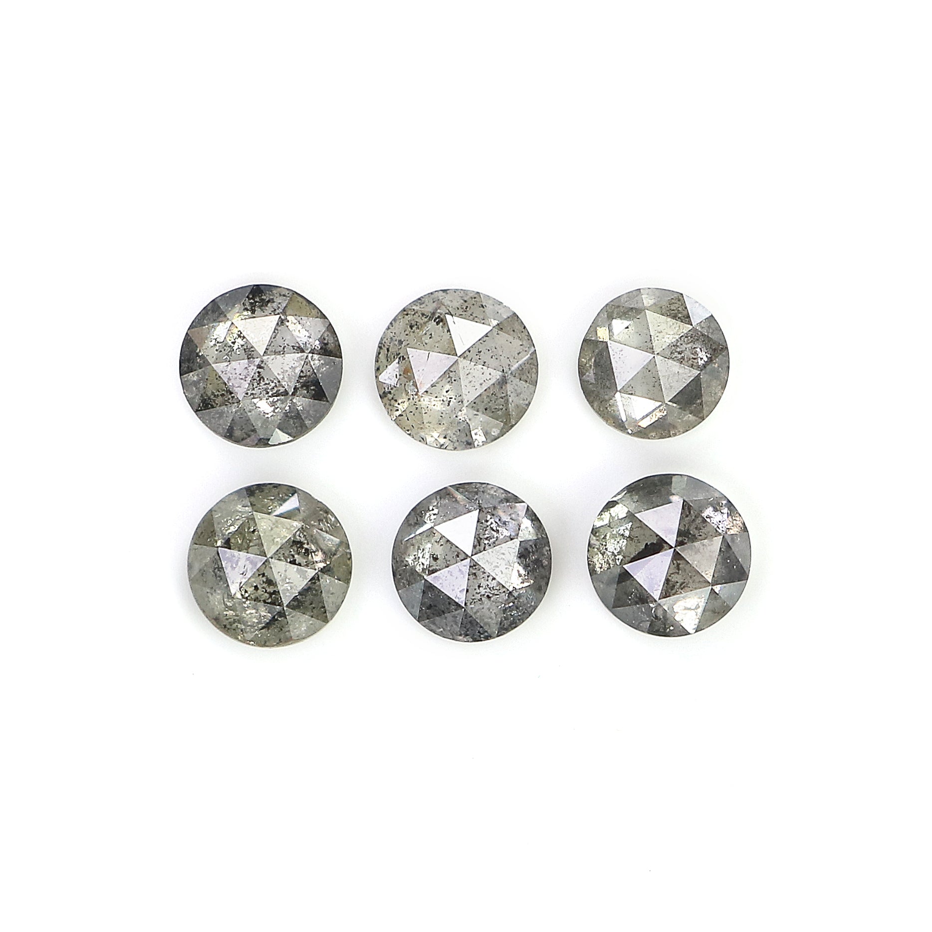 1.69 Ct Natural Loose Round Rose Cut Diamond Salt And Pepper Round Shape Diamond 3.70 MM Natural Black Grey Round Rose Cut Diamond LQ989