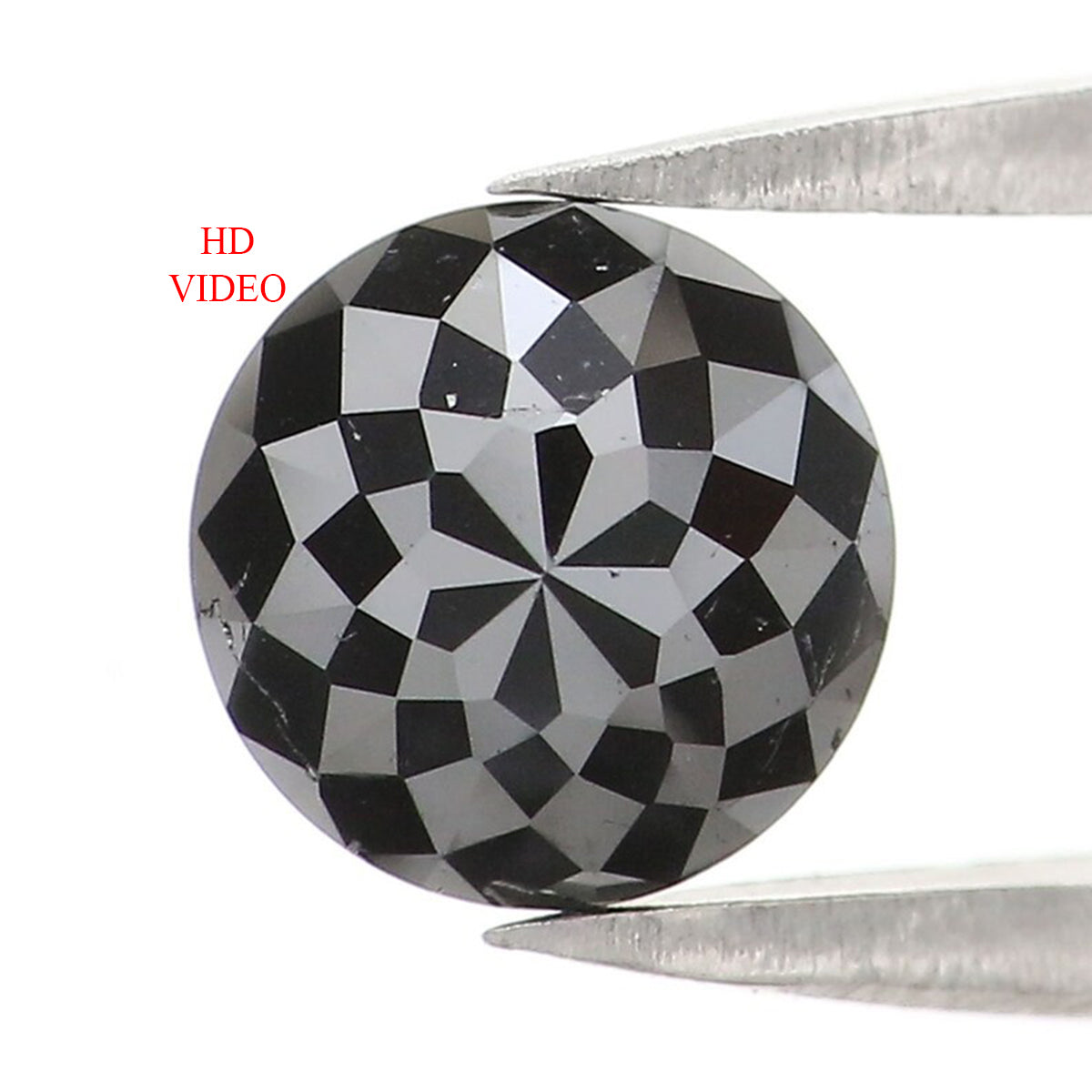 0.94 CT Natural Loose Round Rose Cut Diamond Black Color Round Shape Diamond 6.10 MM Natural Loose Black Color Round Rose Cut Diamond KQ1634