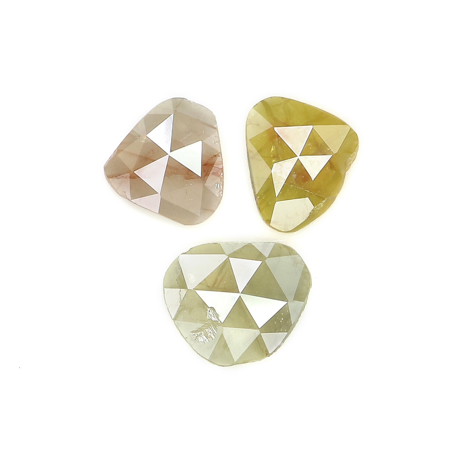 1.09 CT Natural Loose Slice Shape Diamond Yellow Color Slice Cut Diamond 6.85 MM Natural Loose Grey Color Slice Irregular Cut Diamond LQ3212
