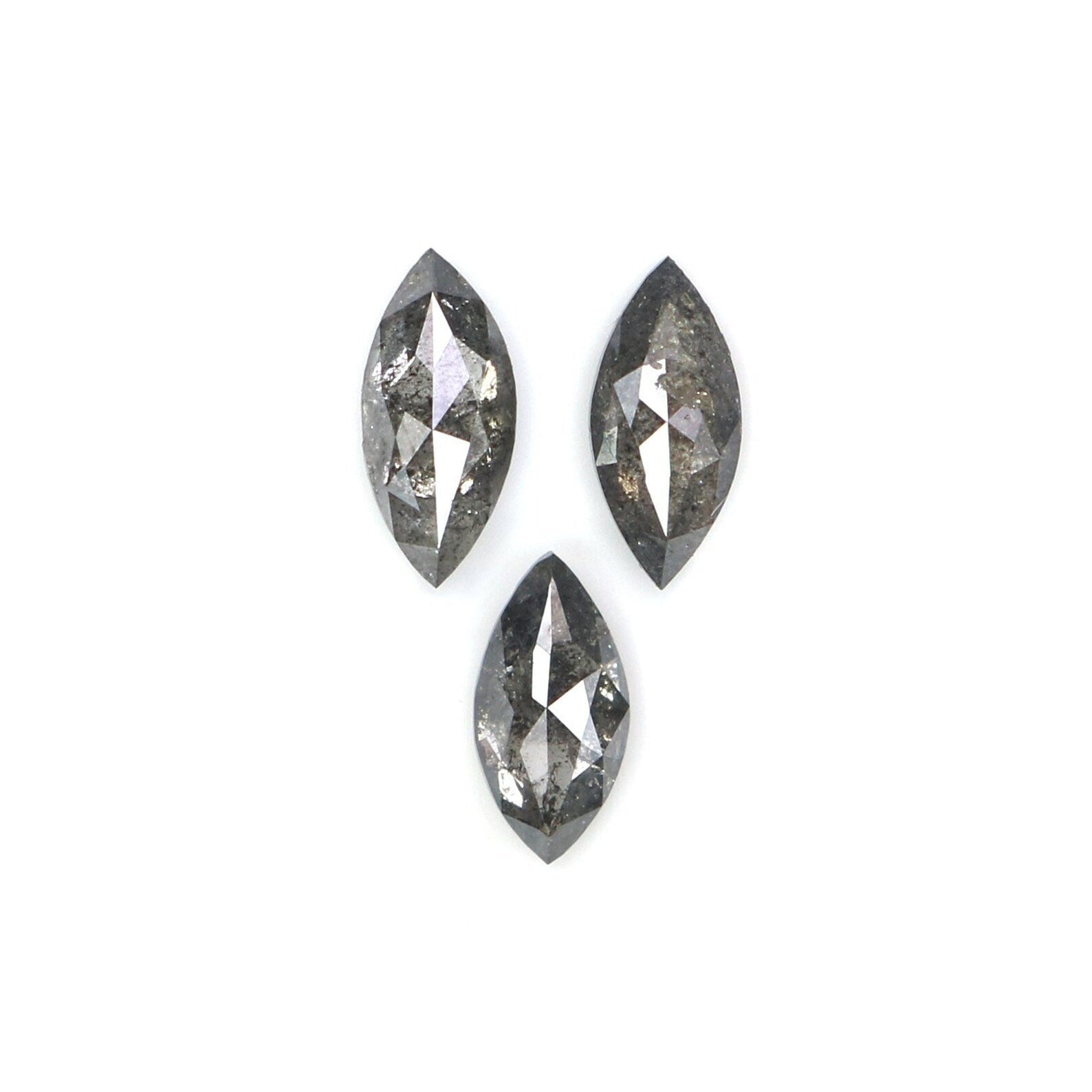 Natural Loose Marquise Diamond, Salt And Pepper Marquise Diamond, Natural Loose Diamond Marquise Cut Diamond, 0.43 CT Marquise Shape KDN2295