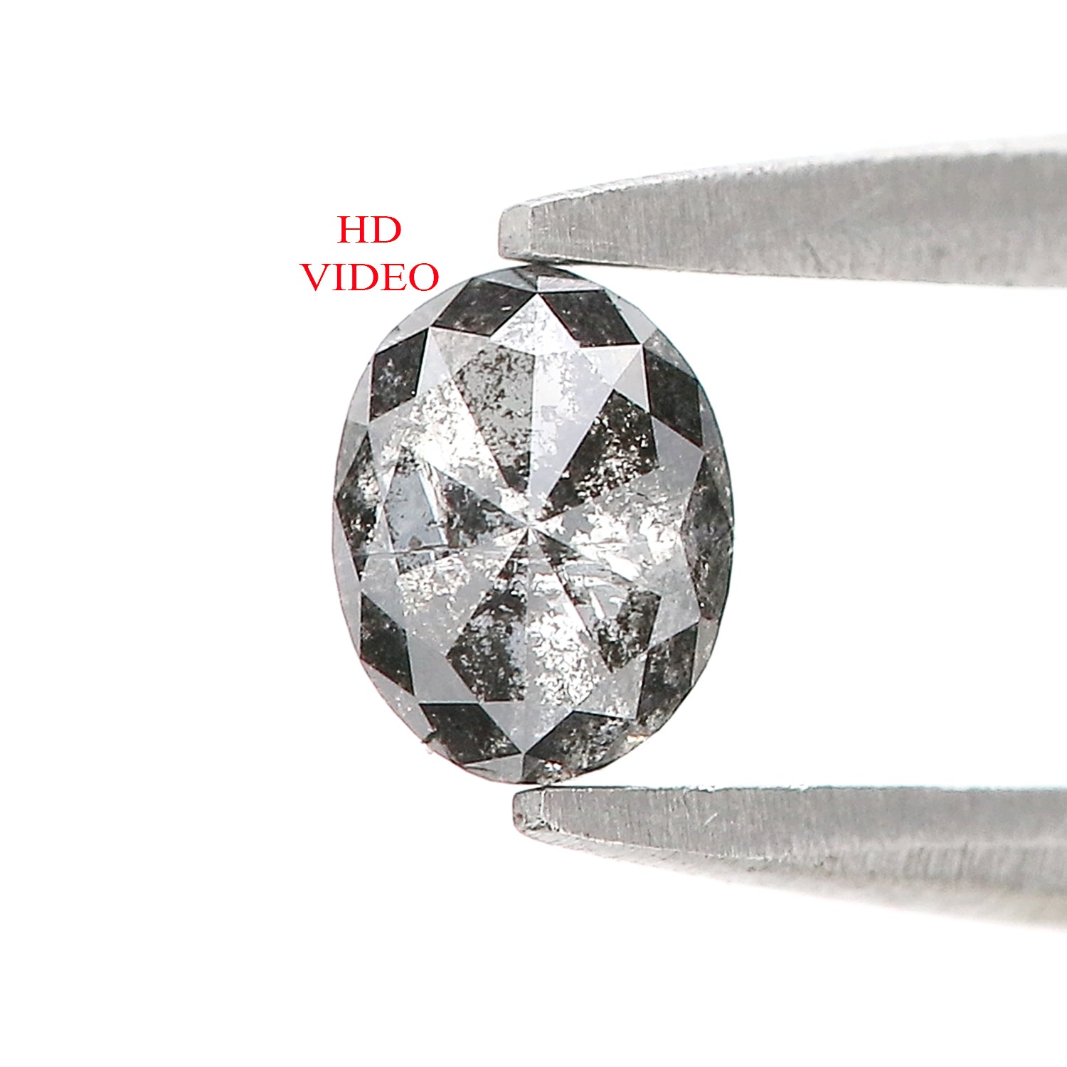 0.36 CT Natural Loose Oval Shape Diamond Salt And Pepper Oval Cut Diamond 4.70 MM Natural Loose Black Grey Color Oval Rose Cut Diamond LQ698