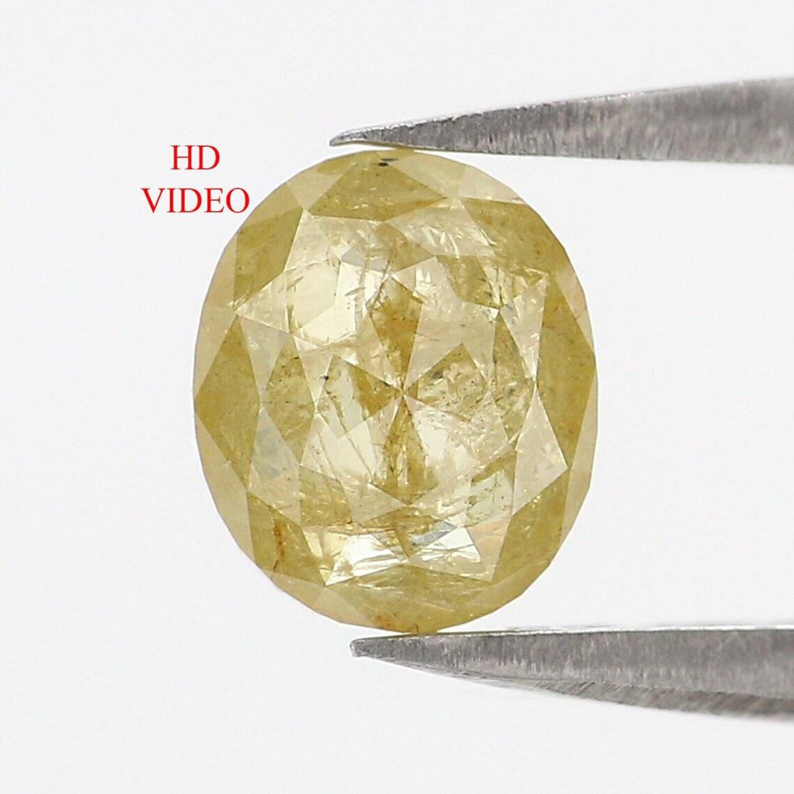 0.80 CT Natural Loose Oval Shape Diamond Yellow Color Oval Diamond 6.50 MM Natural Loose Diamond Yellow Color Oval Rose Cut Diamond NQ317
