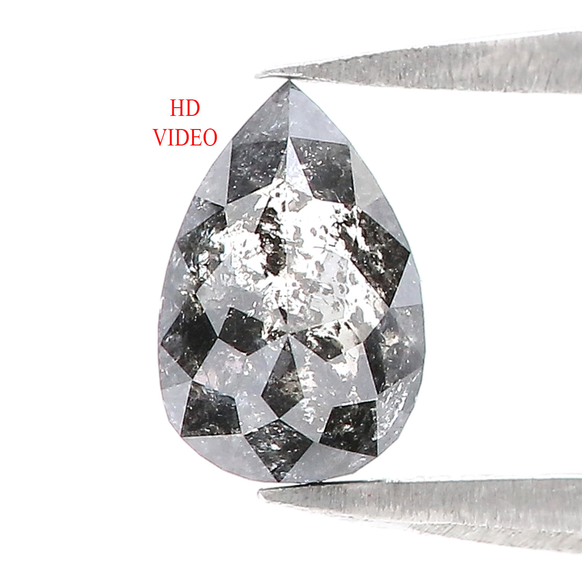 0.61 CT Natural Loose Pear Diamond Salt And Pepper Pear Diamond Natural Loose Diamond 6.70 MM Pear Rose Cut Diamond Pear Cut Diamond QL3026