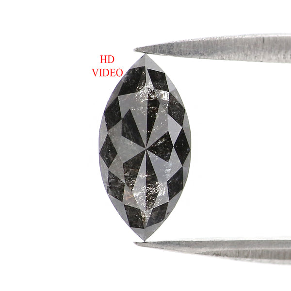 0.82 CT Natural Loose Marquise Shape Diamond Salt And Pepper Marquise Rose Cut Diamond 9.10 MM Black Grey Color Marquise Cut Diamond QL2875