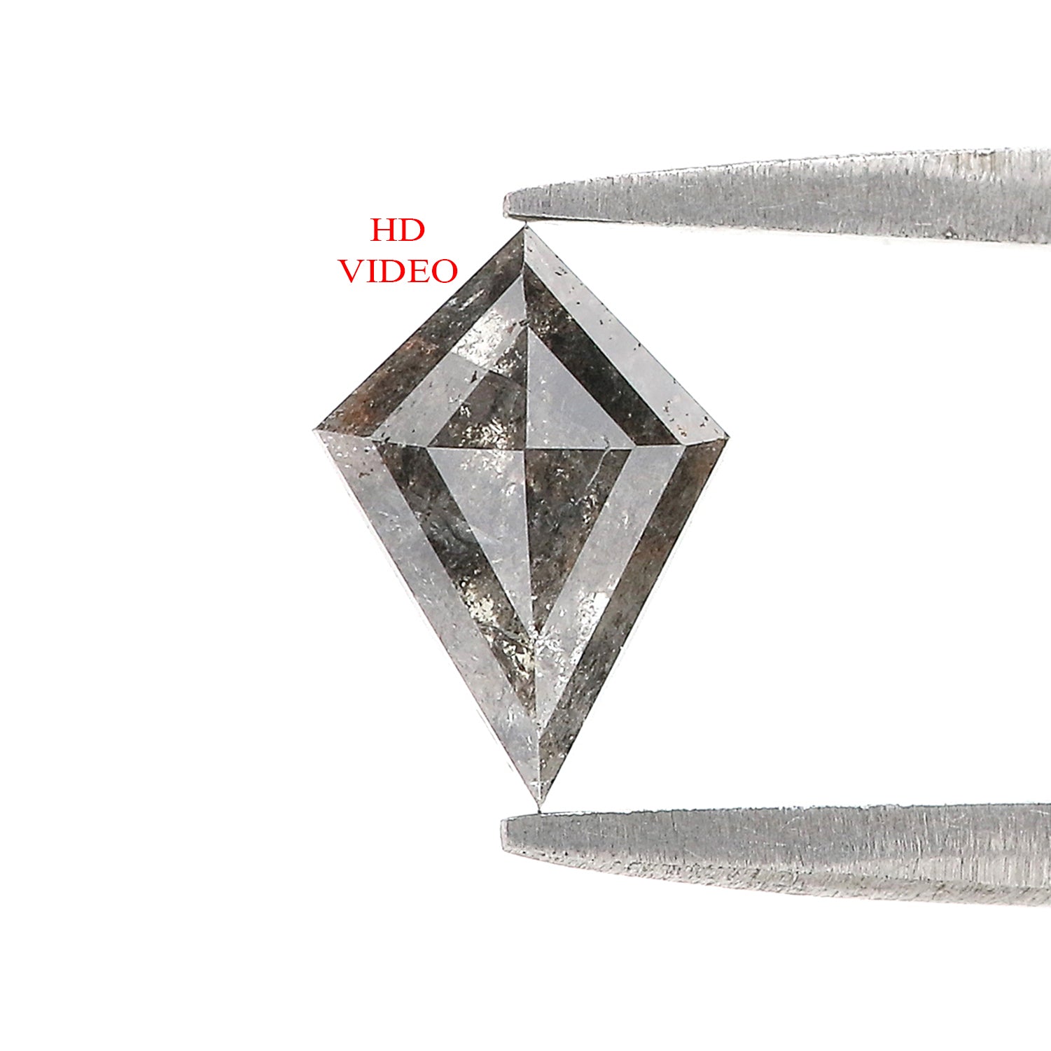 0.89 CT Natural Loose Kite Shape Diamond Salt And Pepper Kite Cut Diamond 9.10 MM Natural Loose Black Grey Color Kite Rose Cut Diamond L3434