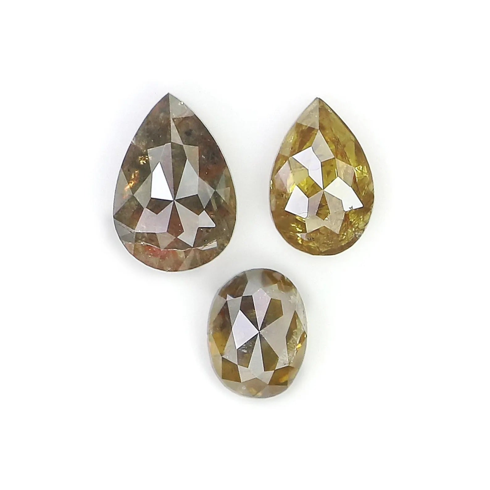0.98 Ct Natural Loose Mix Shape Diamond Black Color Mix Shape Diamond 4.40 MM Natural Diamond Yellow Color Mix Shape Rose Cut Diamond NQ1047
