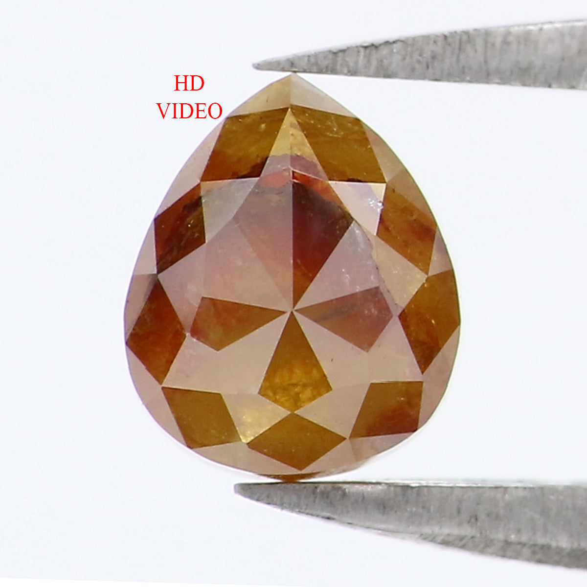 0.77 CT Natural Loose Pear Shape Diamond Yellow Color Pear Diamond 5.85 MM Natural Loose Brown Color Diamond Pear Rose Cut Diamond LQ1759