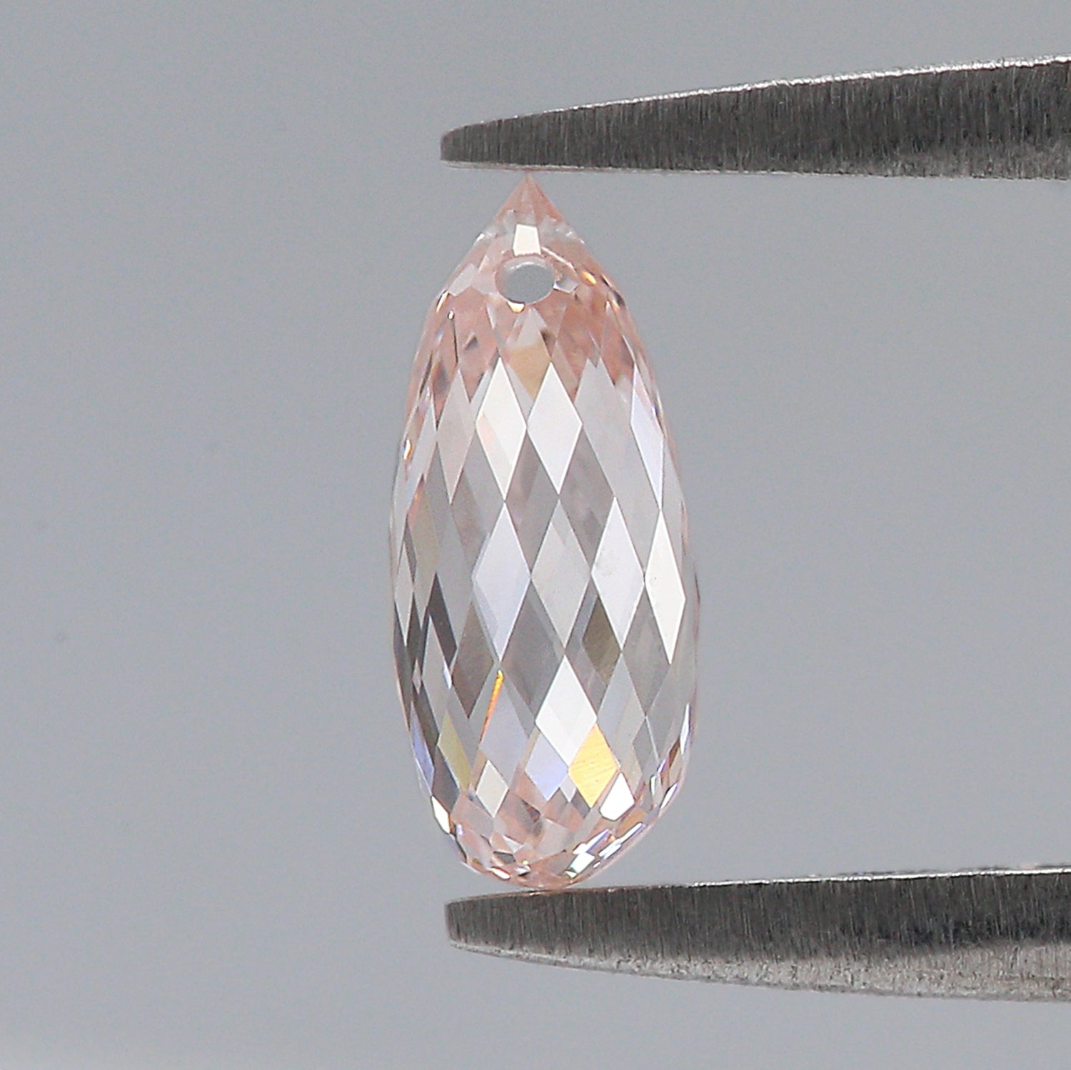 0.99 CT Lab Grown Briolette Cut Diamond Pink Color VS1 Clarity Diamond Lab Grown CVD Diamond Lab Created Drop Rose Cut Diamond L3497