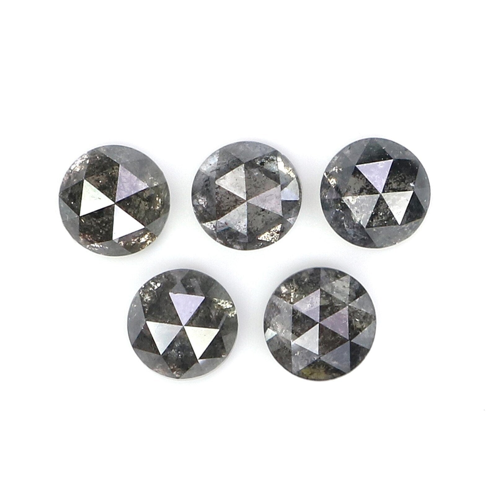 1.14 Ct Natural Loose Round Rose Cut Diamond Salt And Pepper Round Diamond 3.30 MM Natural Black Grey Color Round Rose Cut Diamond NQ2314