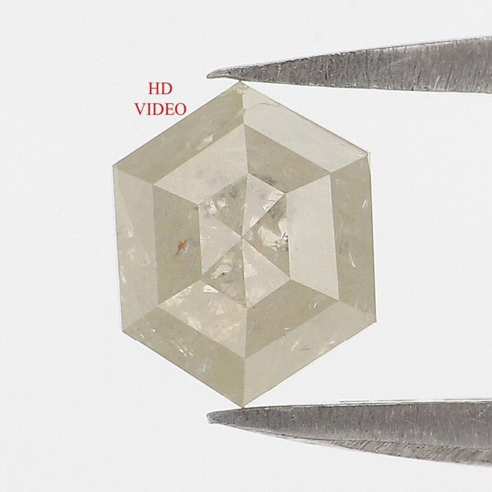 0.98 CT Natural Loose Hexagon Shape Diamond Grey Color Hexagon Diamond 6.70 MM Natural Diamond Grey Color Hexagon Rose Cut Diamond NQ8270