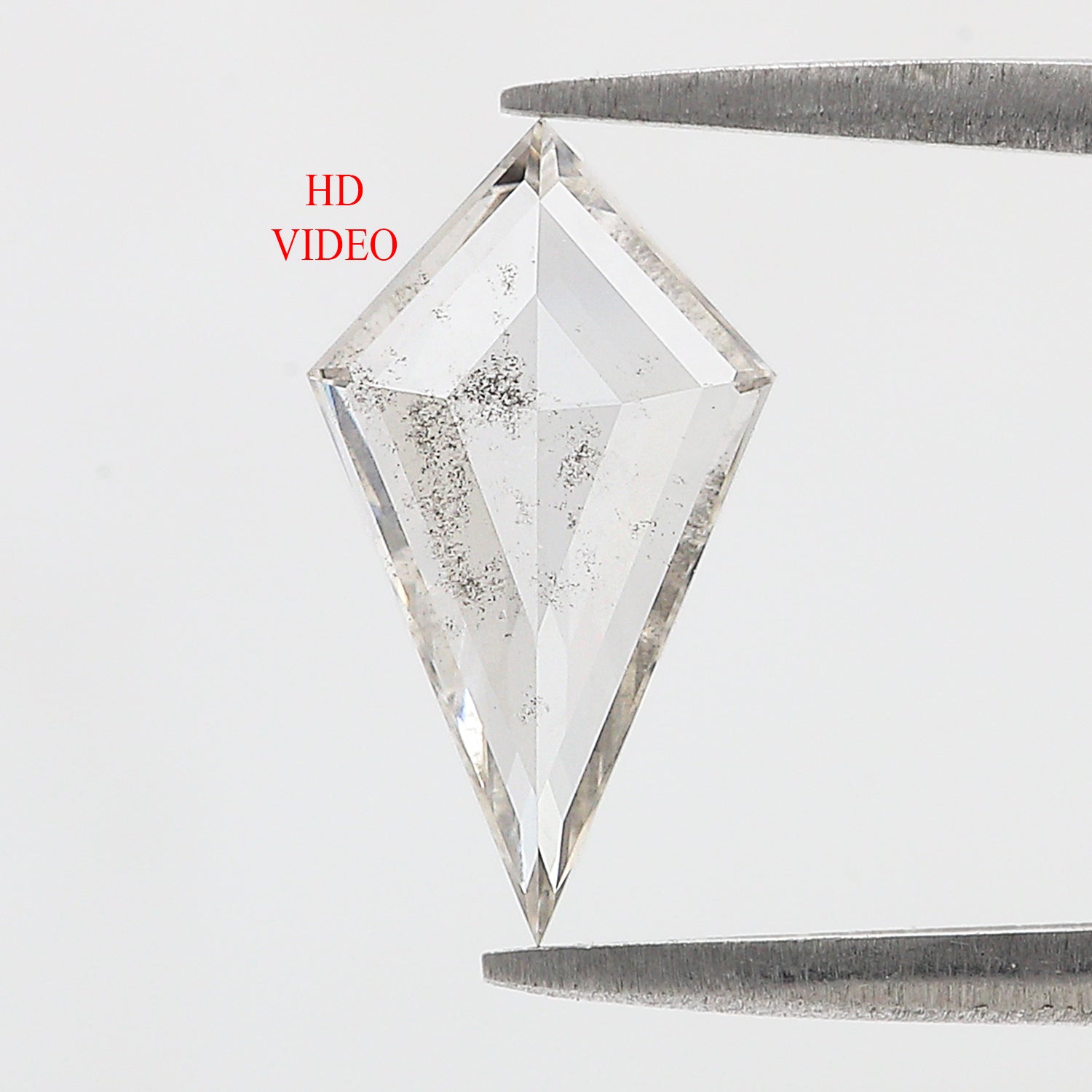 1.52 CT Kite Rose Cut Salt And Pepper Lab Grown 14.45 MM Loose Diamond CVD Fancy Black Grey Color Lab Created Antique Cut Diamonds L3579